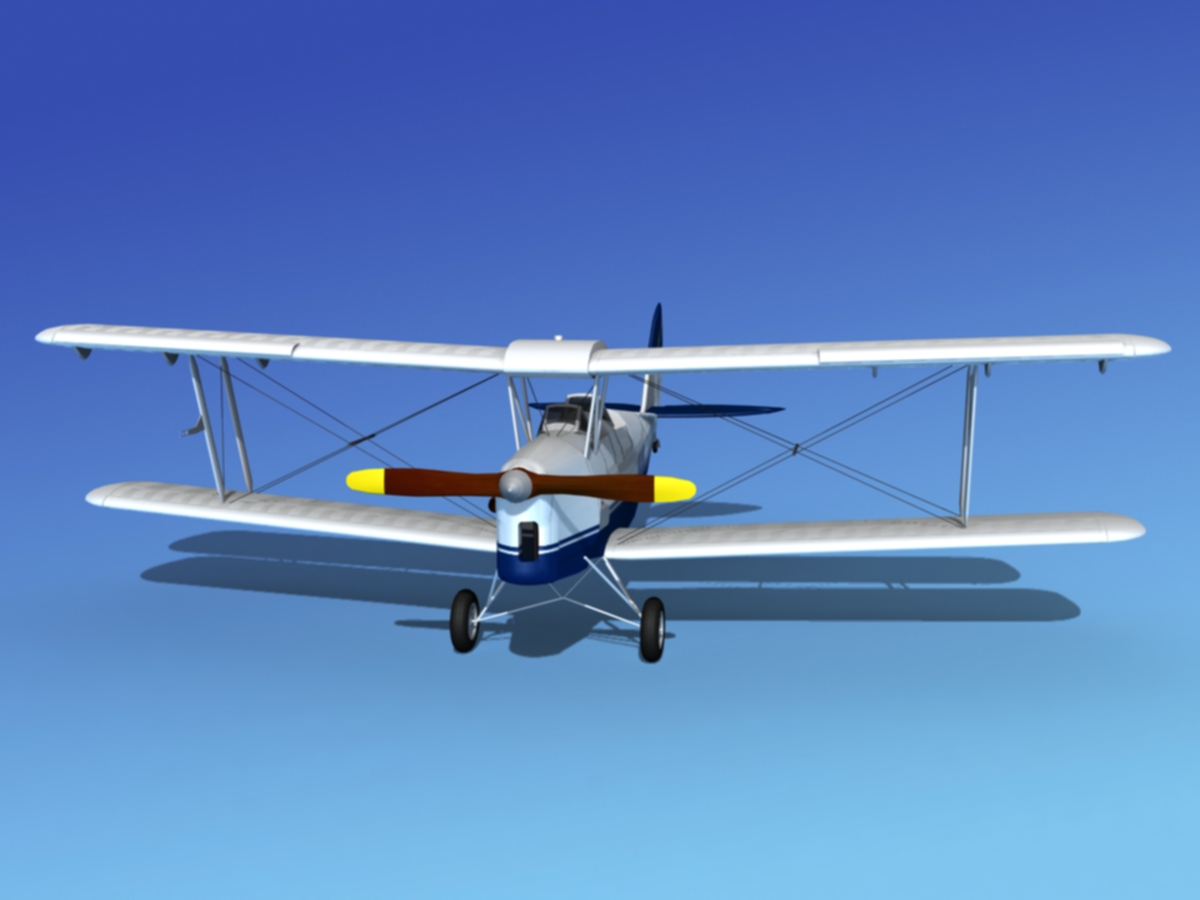 Dehavilland DH82 Tiger Moth V11 3D model_1