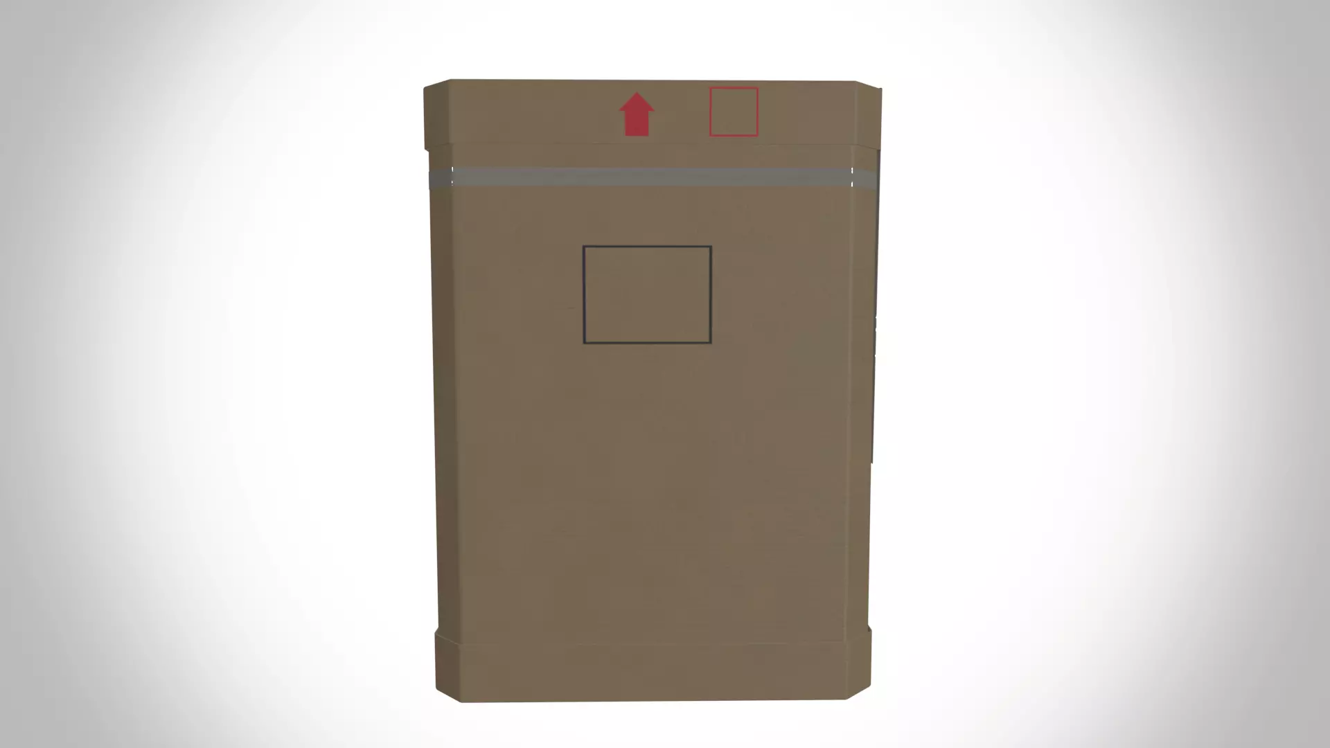 cardboard box Low-poly 3D model_0