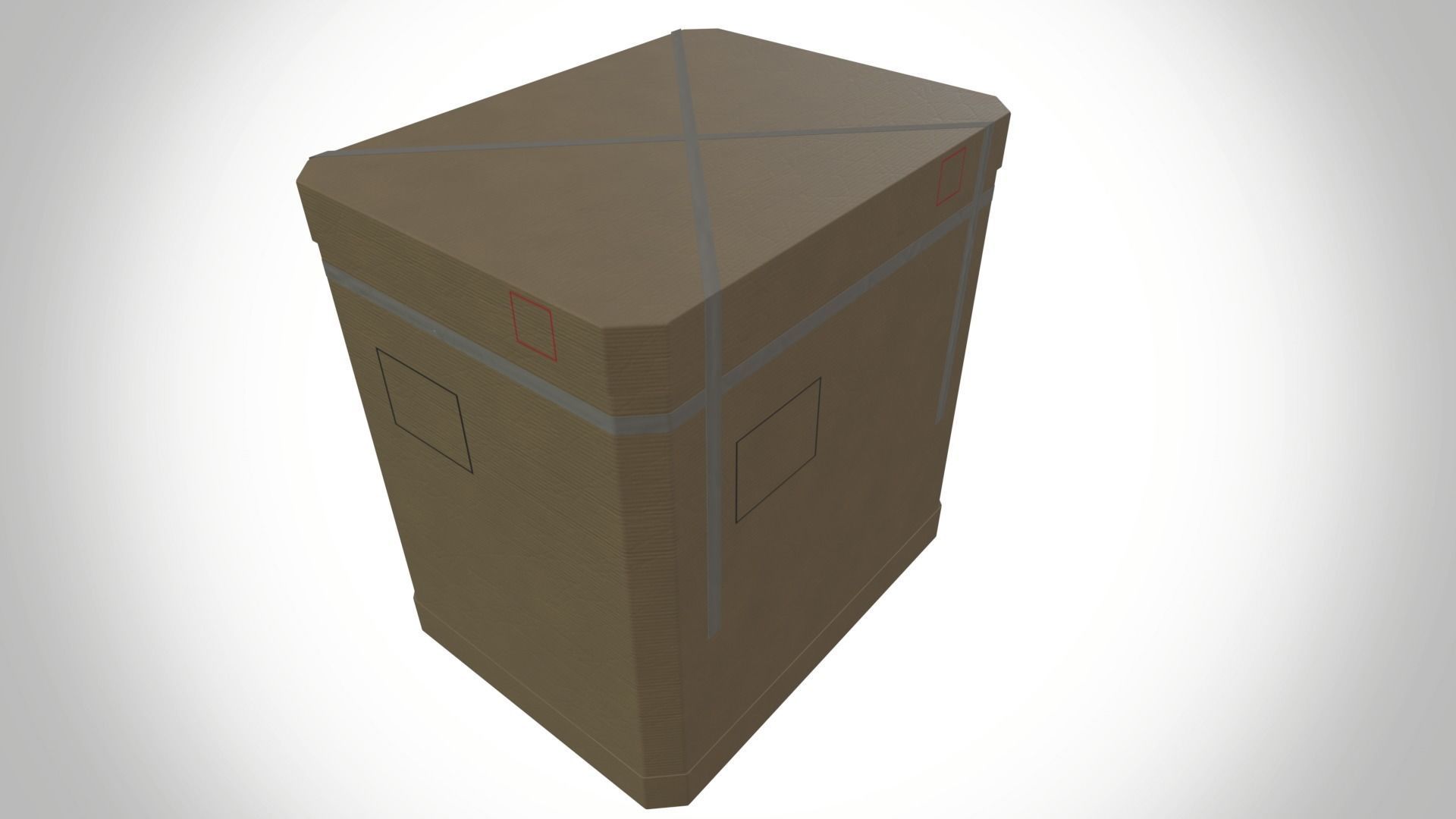 cardboard box Low-poly 3D model_2