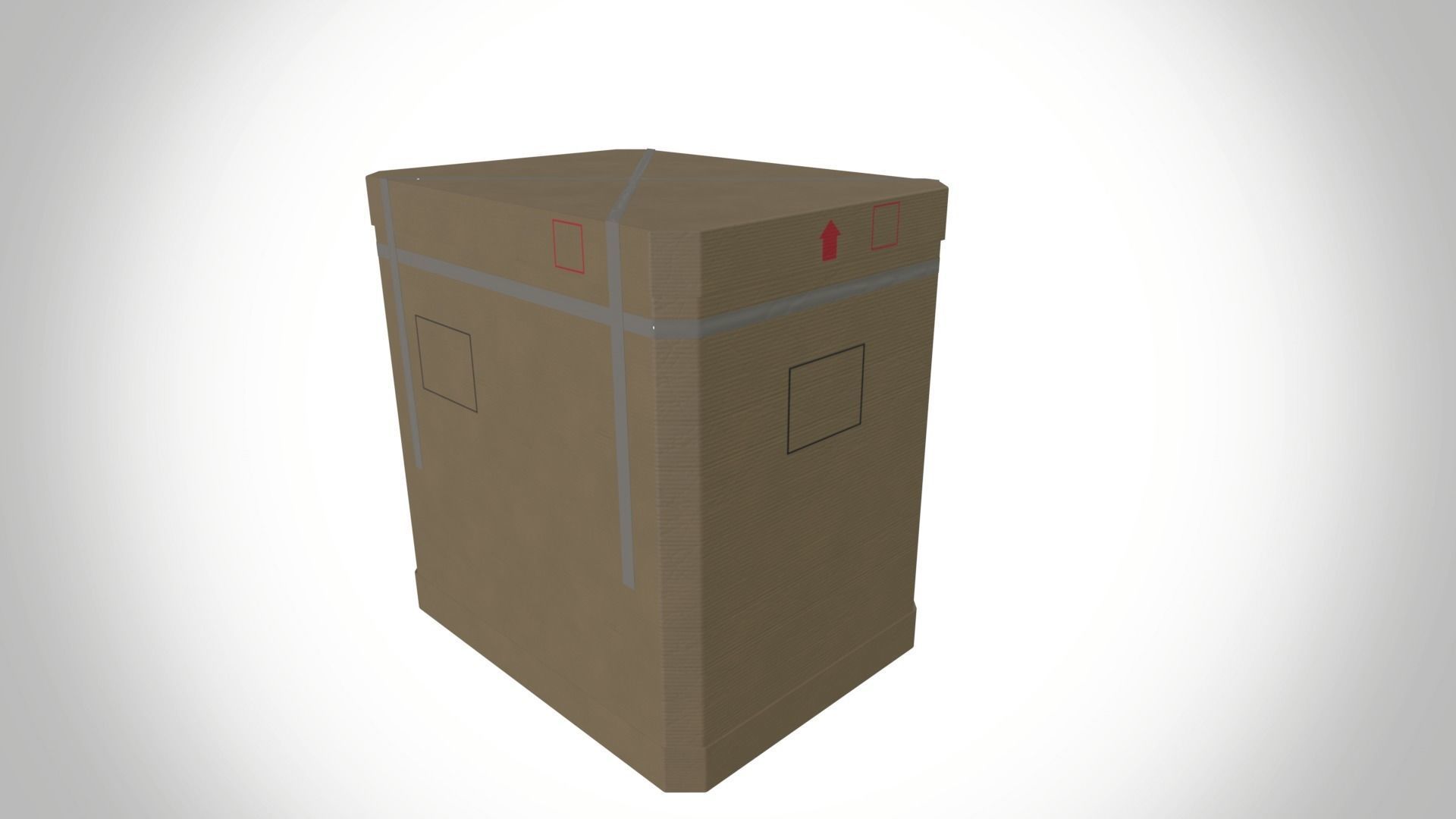 cardboard box Low-poly 3D model_6