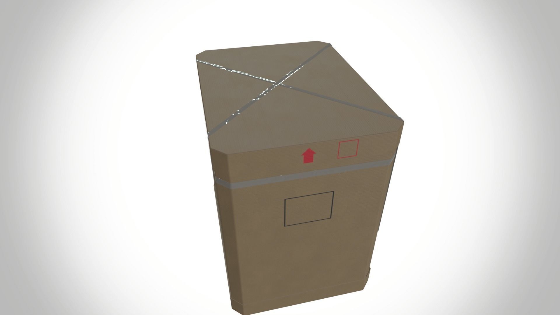 cardboard box Low-poly 3D model_4