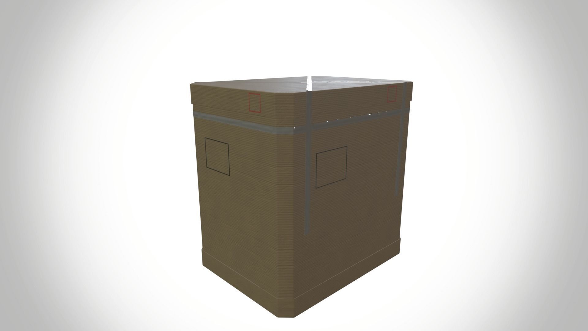 cardboard box Low-poly 3D model_5