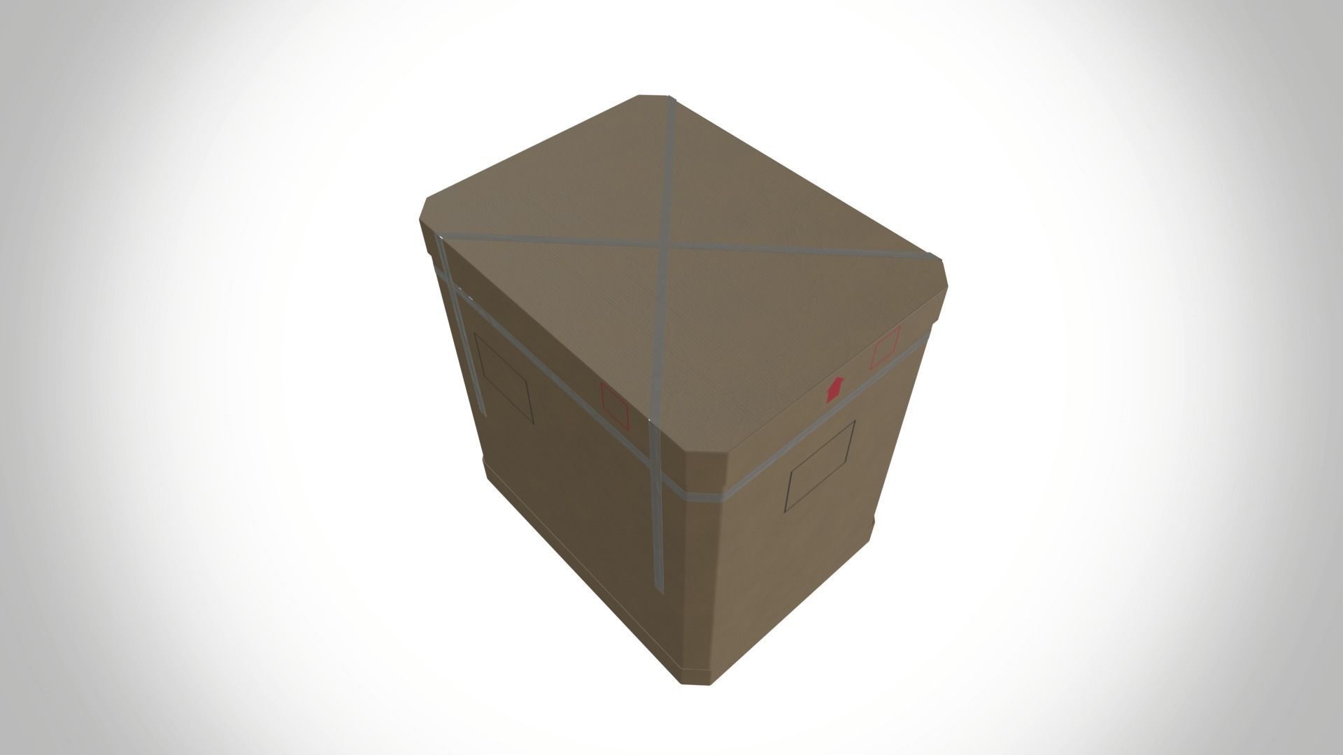 cardboard box Low-poly 3D model_3