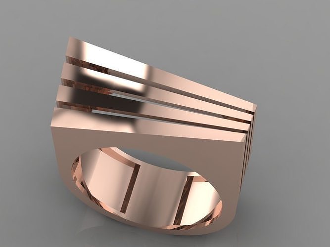 Rectangle wave ring 3D print model