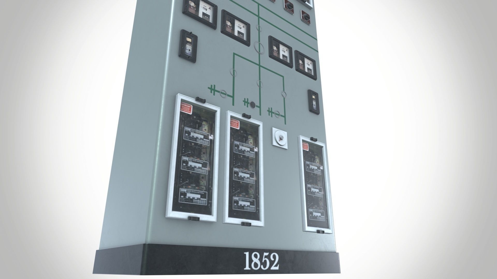 33 KV Relay Panel Low-poly 3D model_6