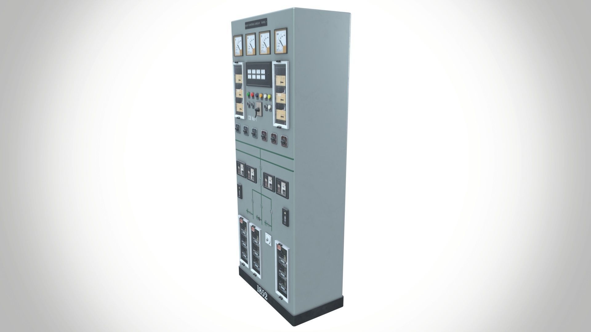 33 KV Relay Panel Low-poly 3D model_2
