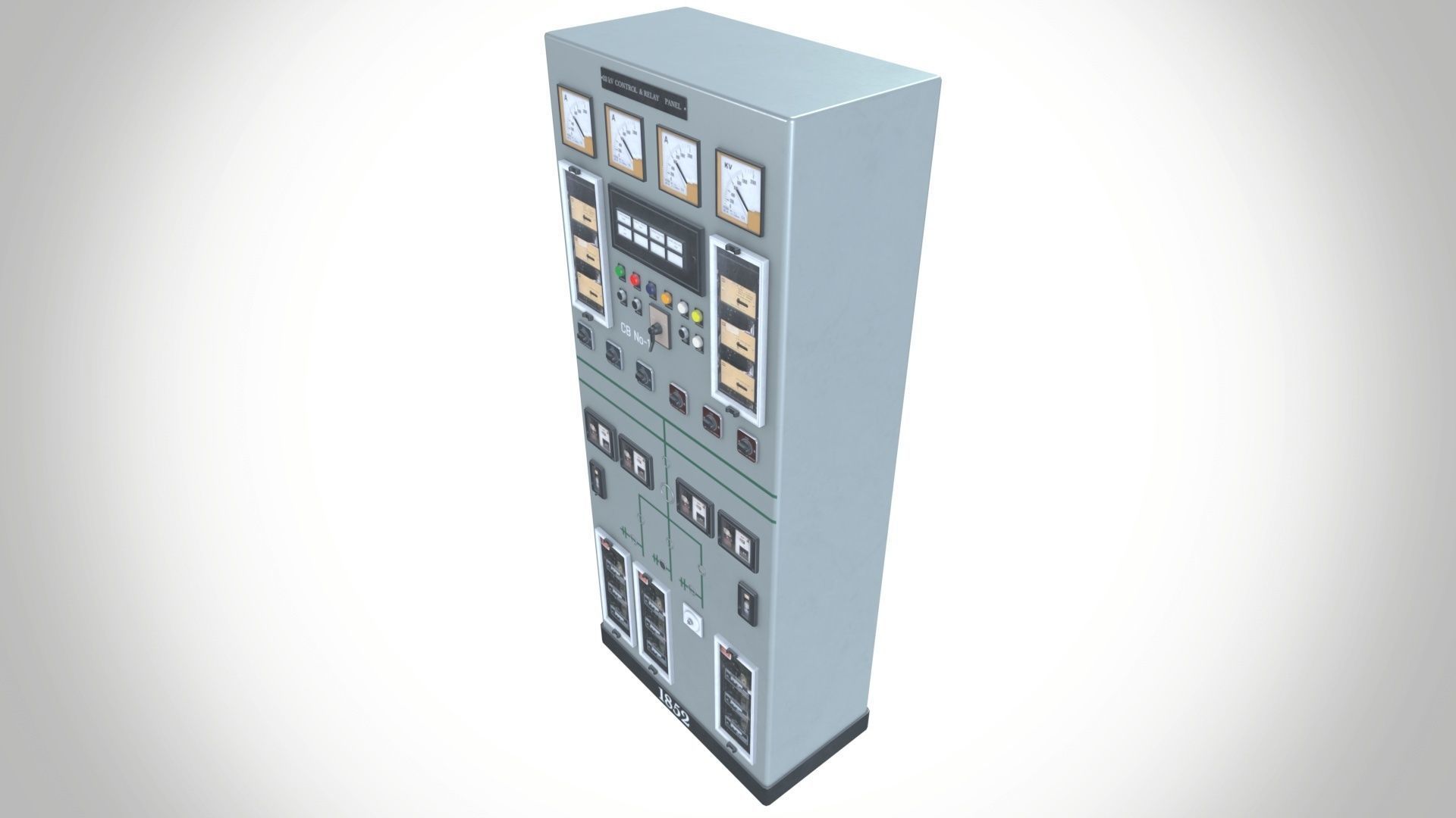33 KV Relay Panel Low-poly 3D model_8