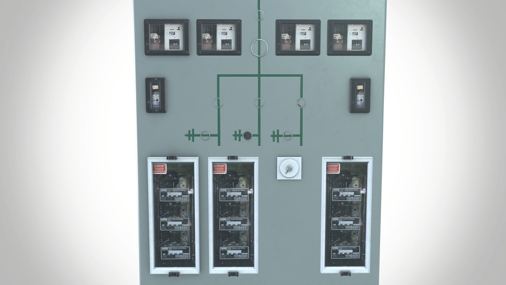 33 KV Relay Panel Low-poly 3D model_5