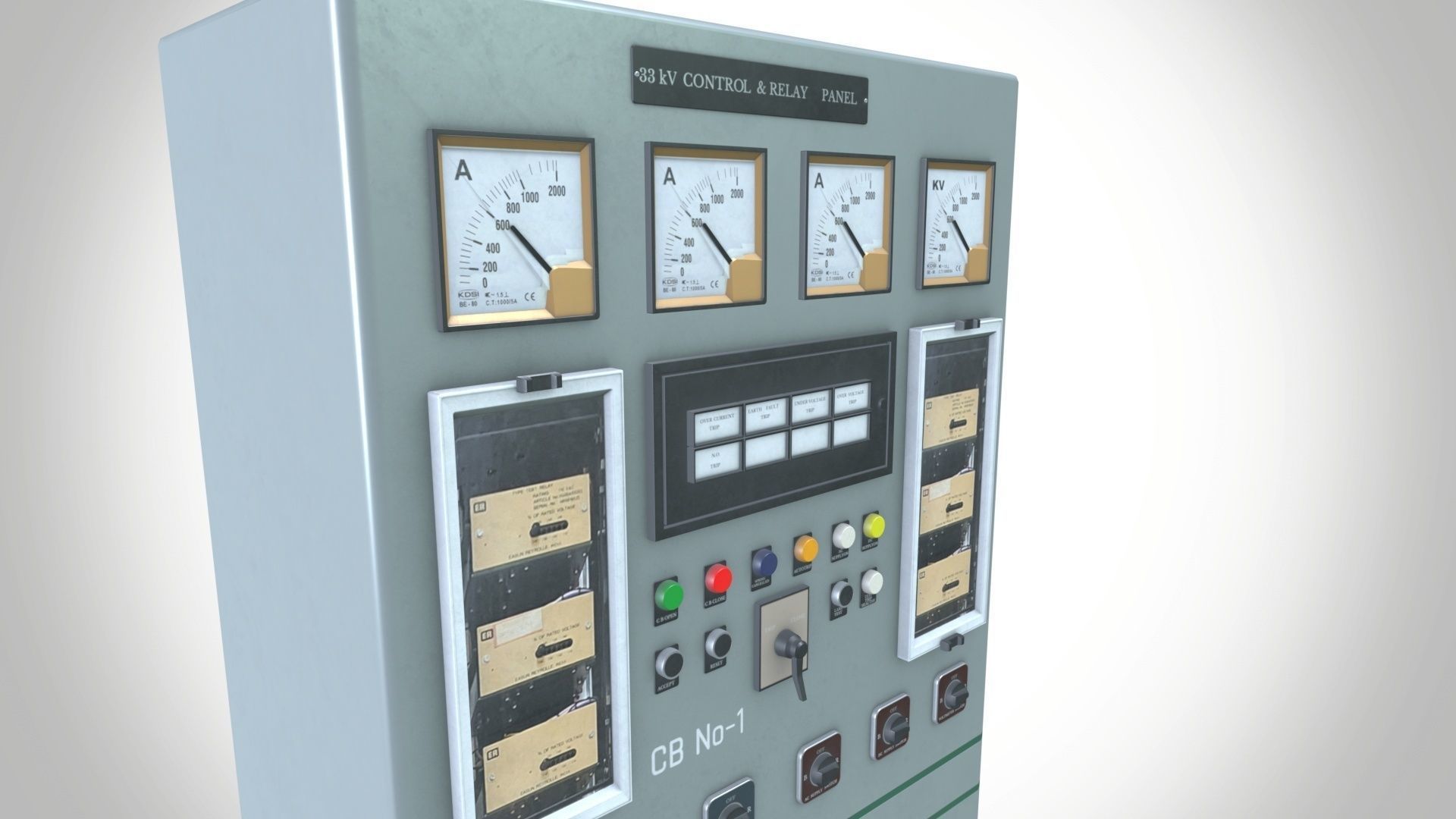 33 KV Relay Panel Low-poly 3D model_3