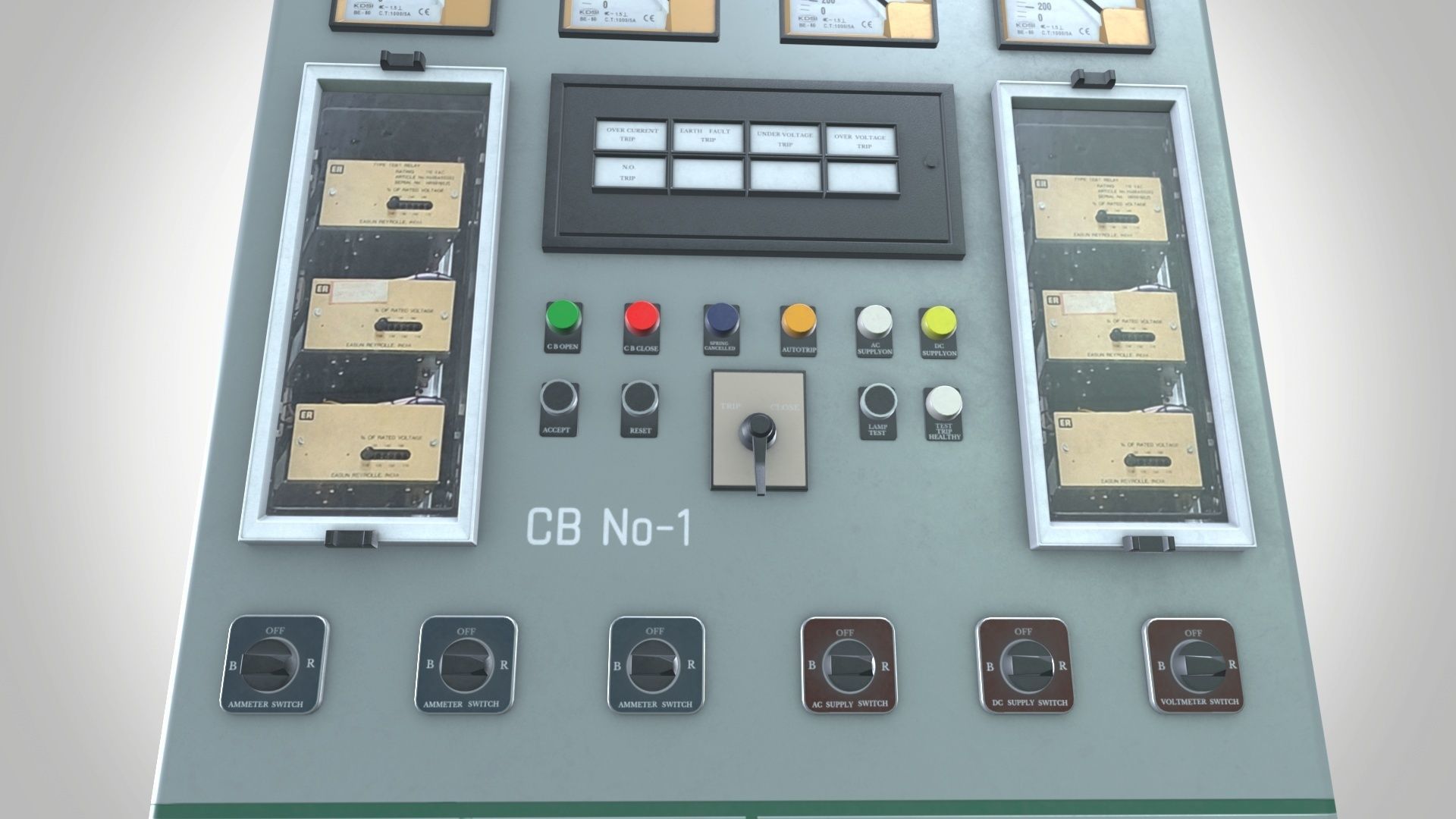 33 KV Relay Panel Low-poly 3D model_4