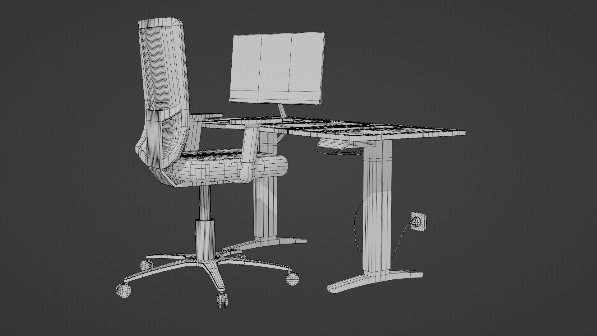 Office workplace 3D model_19
