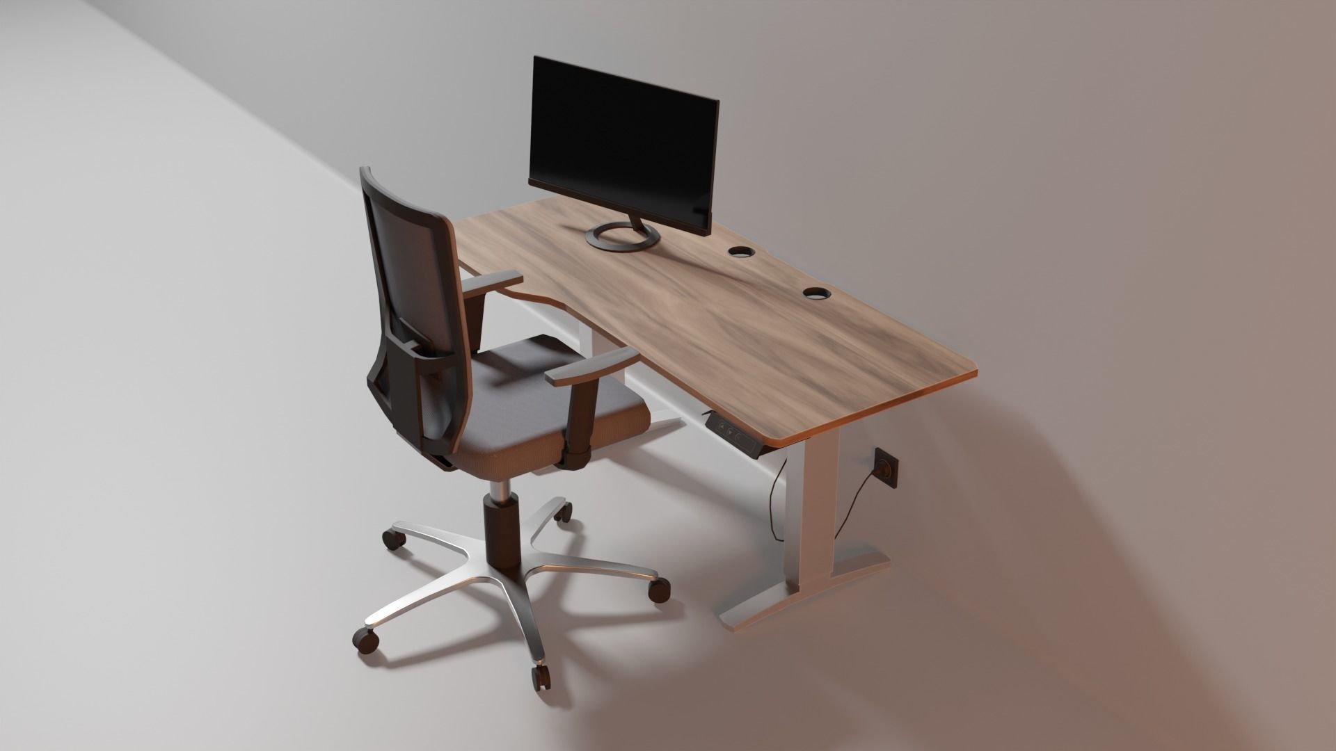 Office workplace 3D model_2