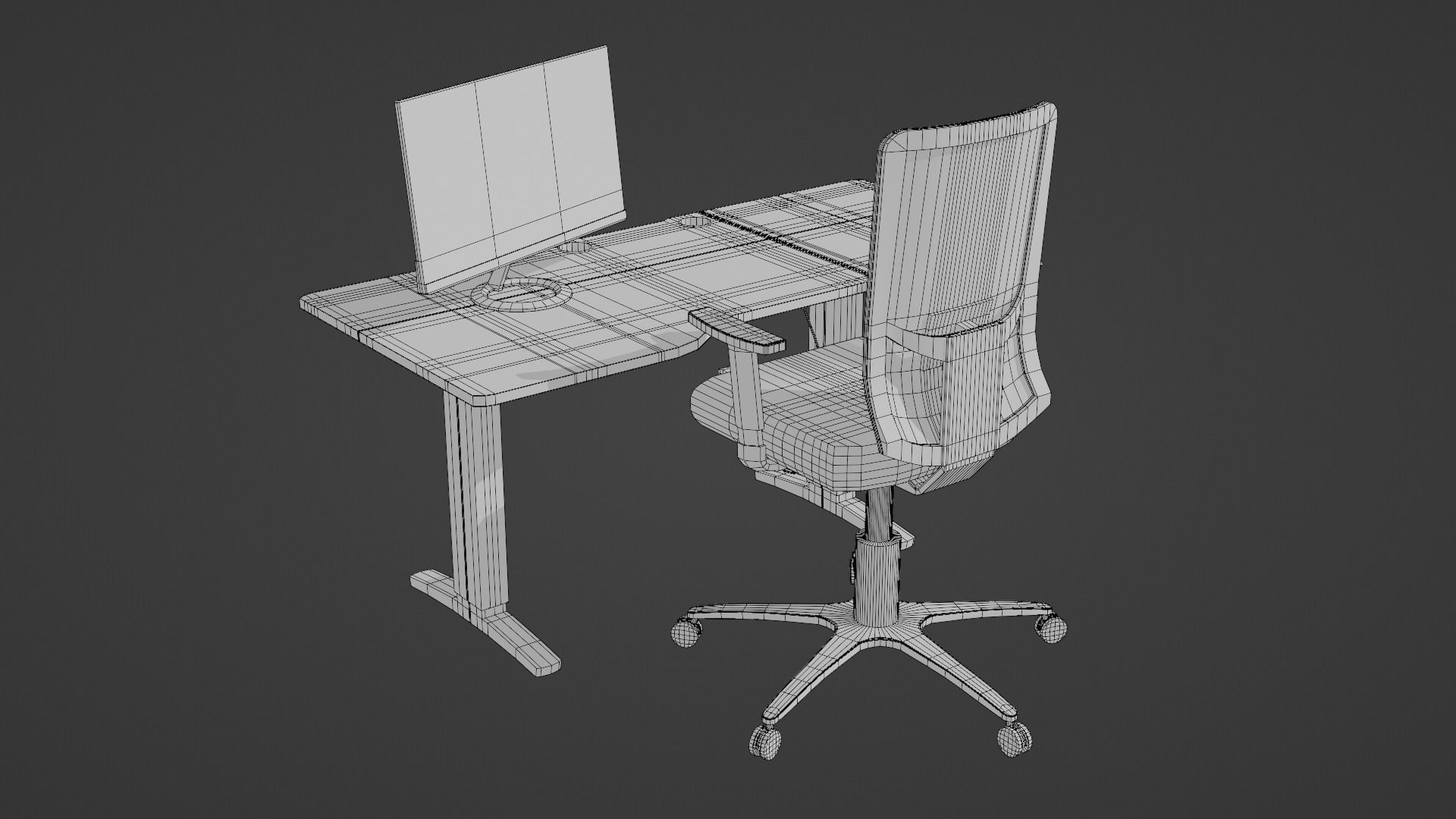 Office workplace 3D model_16