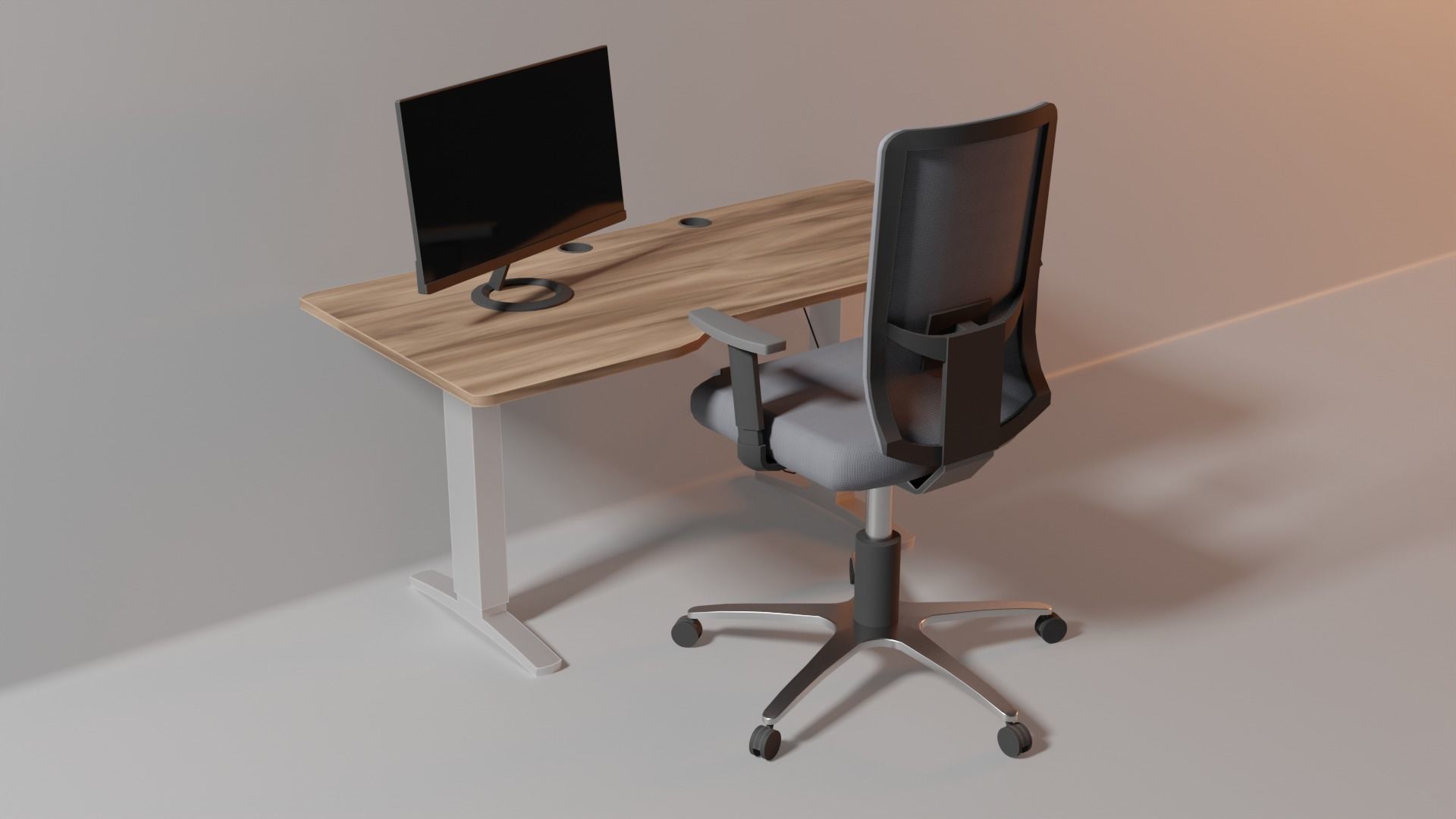 Office workplace 3D model_1