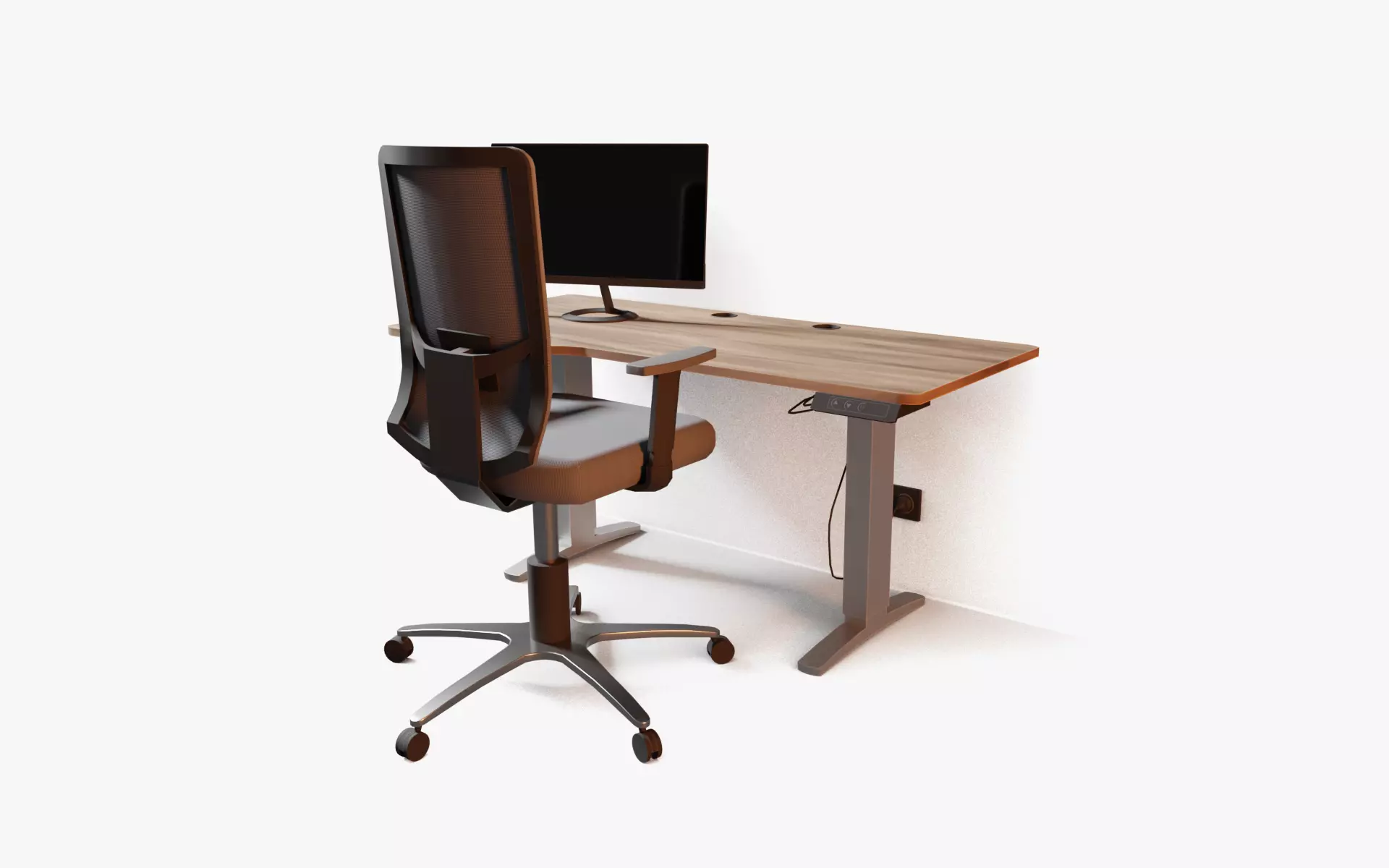 Office workplace 3D model_0