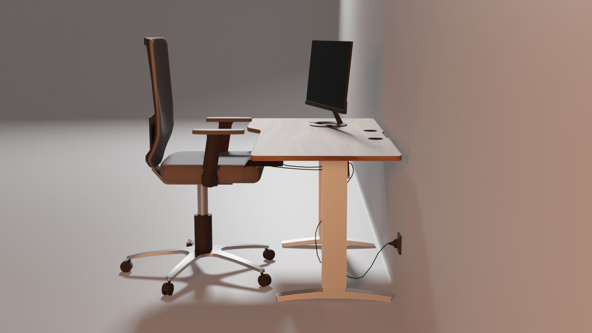 Office workplace 3D model_6