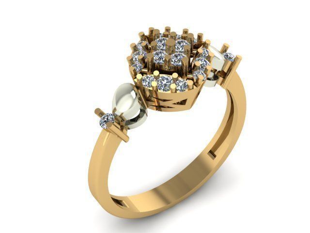 fashion ring for daimonds 3D print model_6