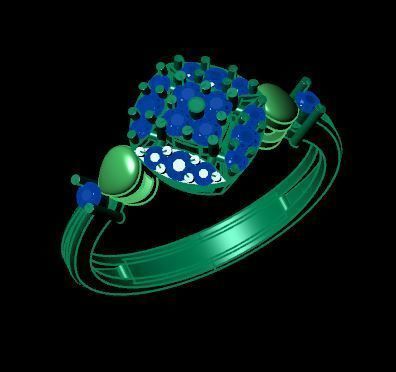fashion ring for daimonds 3D print model_9