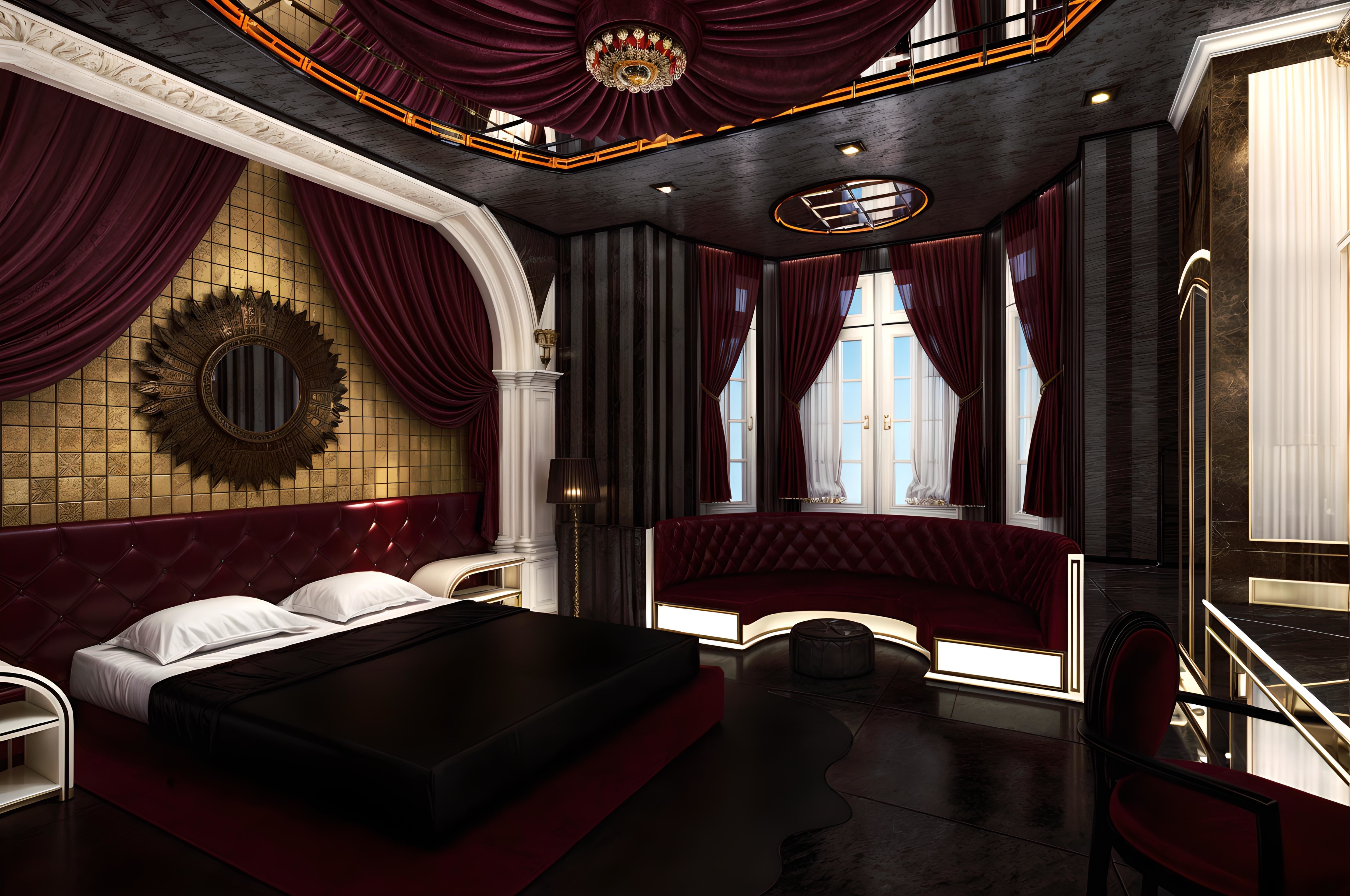 Luxurious and Elegant Hotel Room Design Low-poly 3D model_1