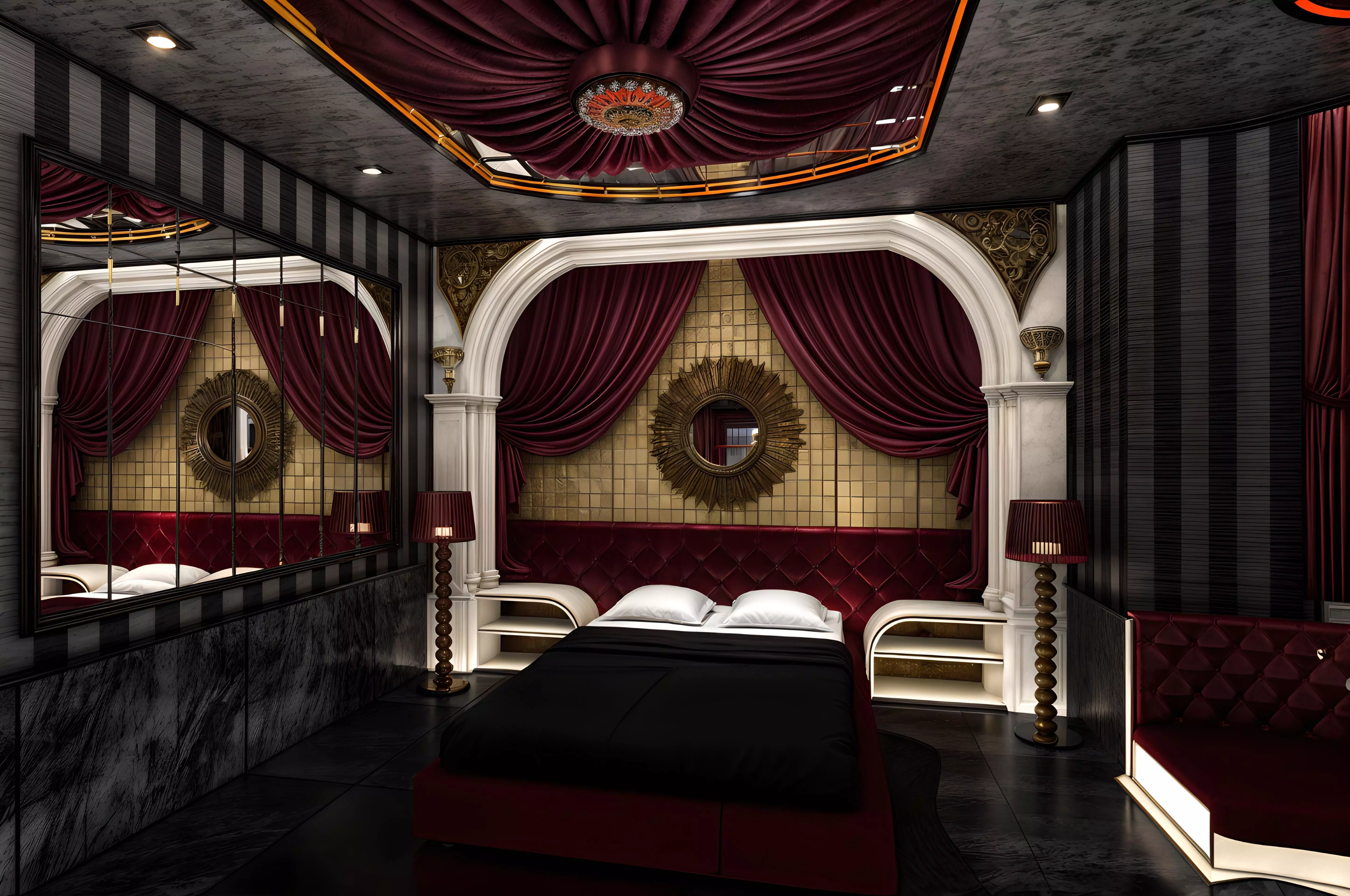 Luxurious and Elegant Hotel Room Design Low-poly 3D model_0