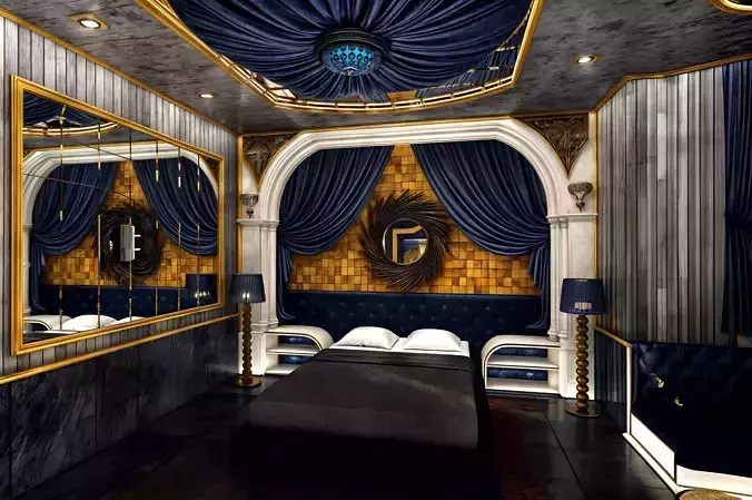 Luxurious and Elegant Hotel Room Design Low-poly 3D model Luxurious and Elegant Hotel Room Design Low-poly 3D model