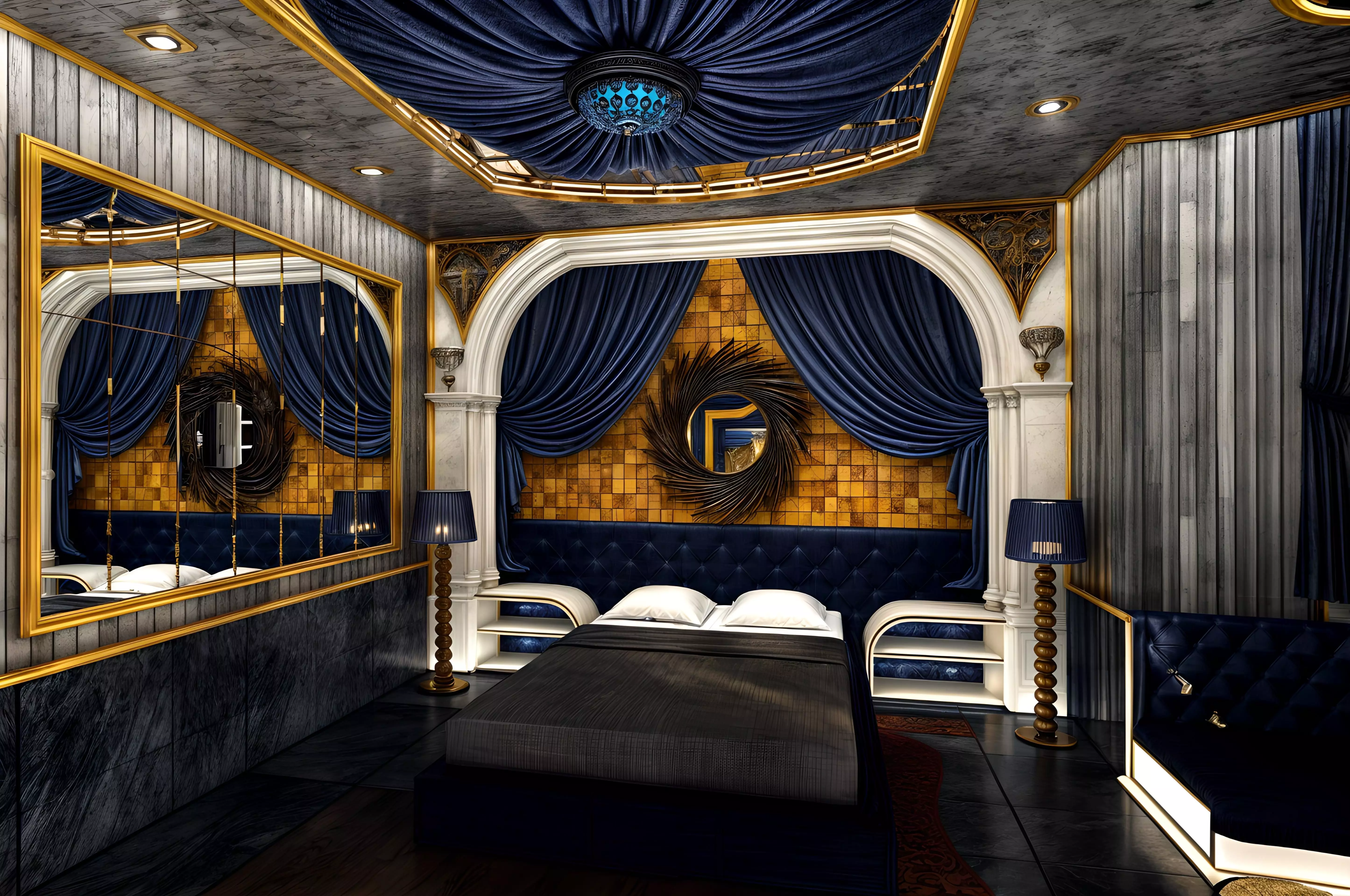 Luxurious and Elegant Hotel Room Design Low-poly 3D model_0