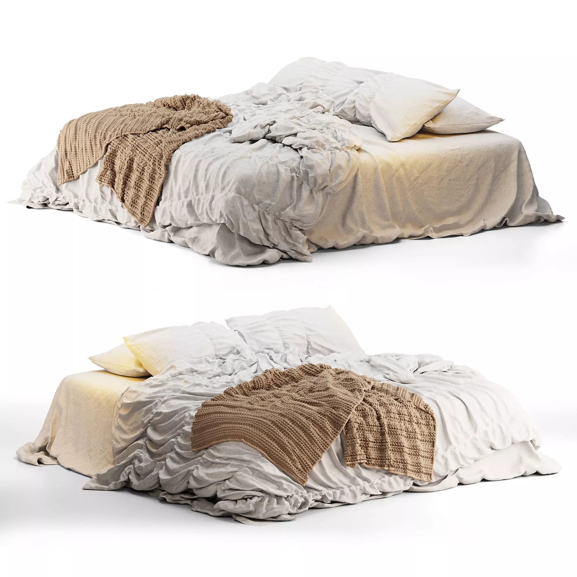 Bed sheets Low-poly 3D model