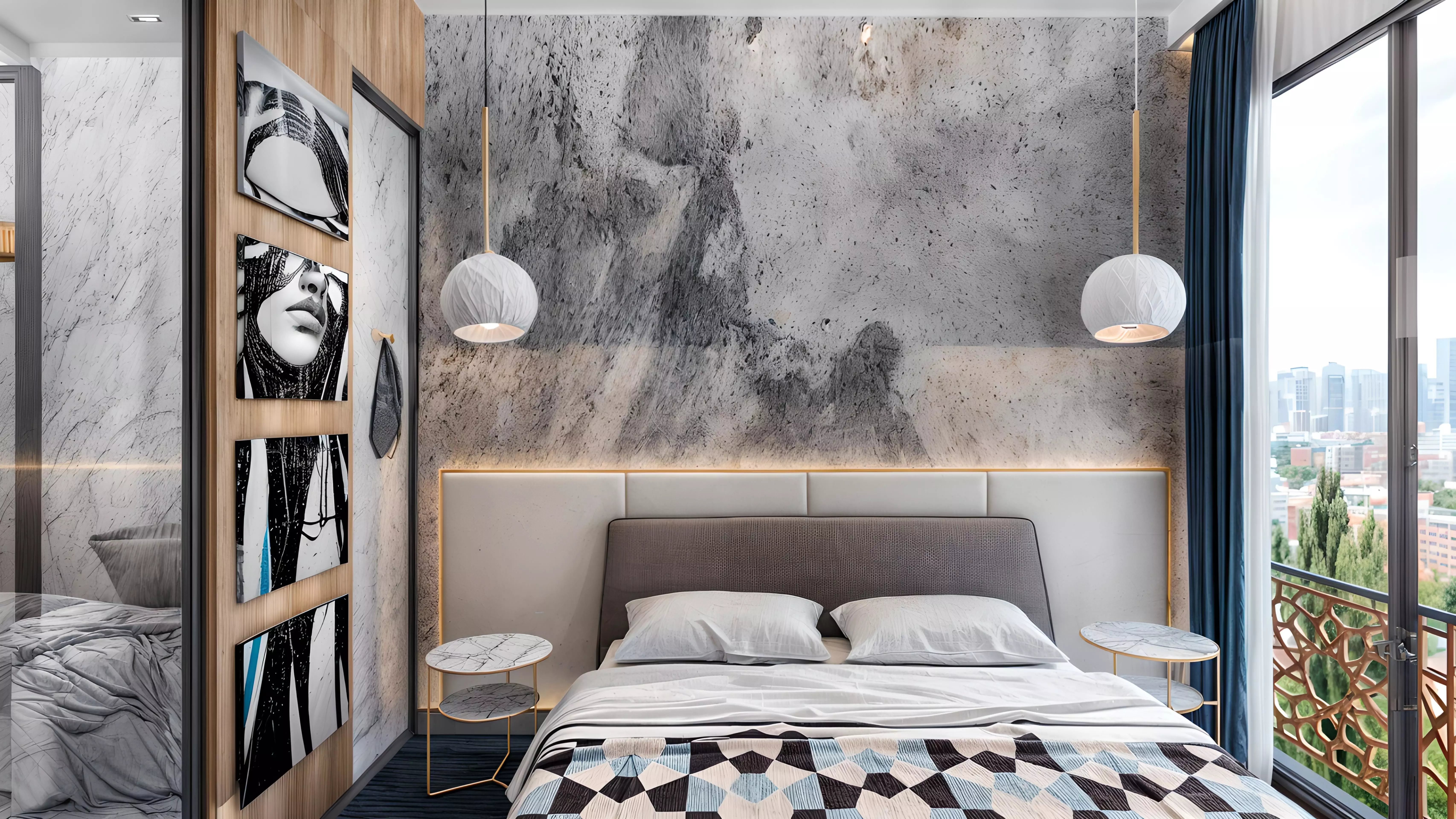 Contemporary and Luxurious Hotel Room Design Low-poly 3D model