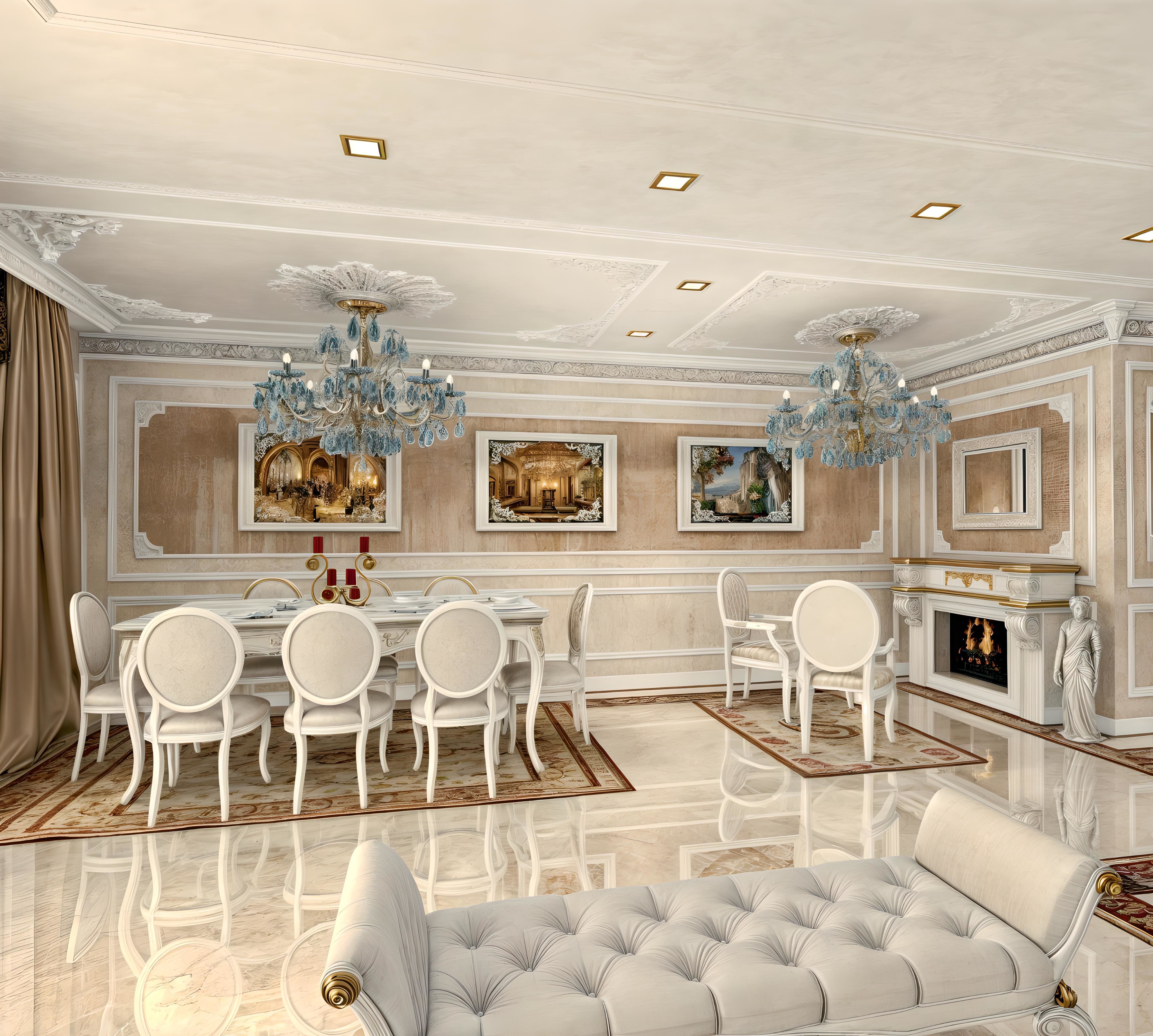 Classic Residence Apartment Design 3D model_1