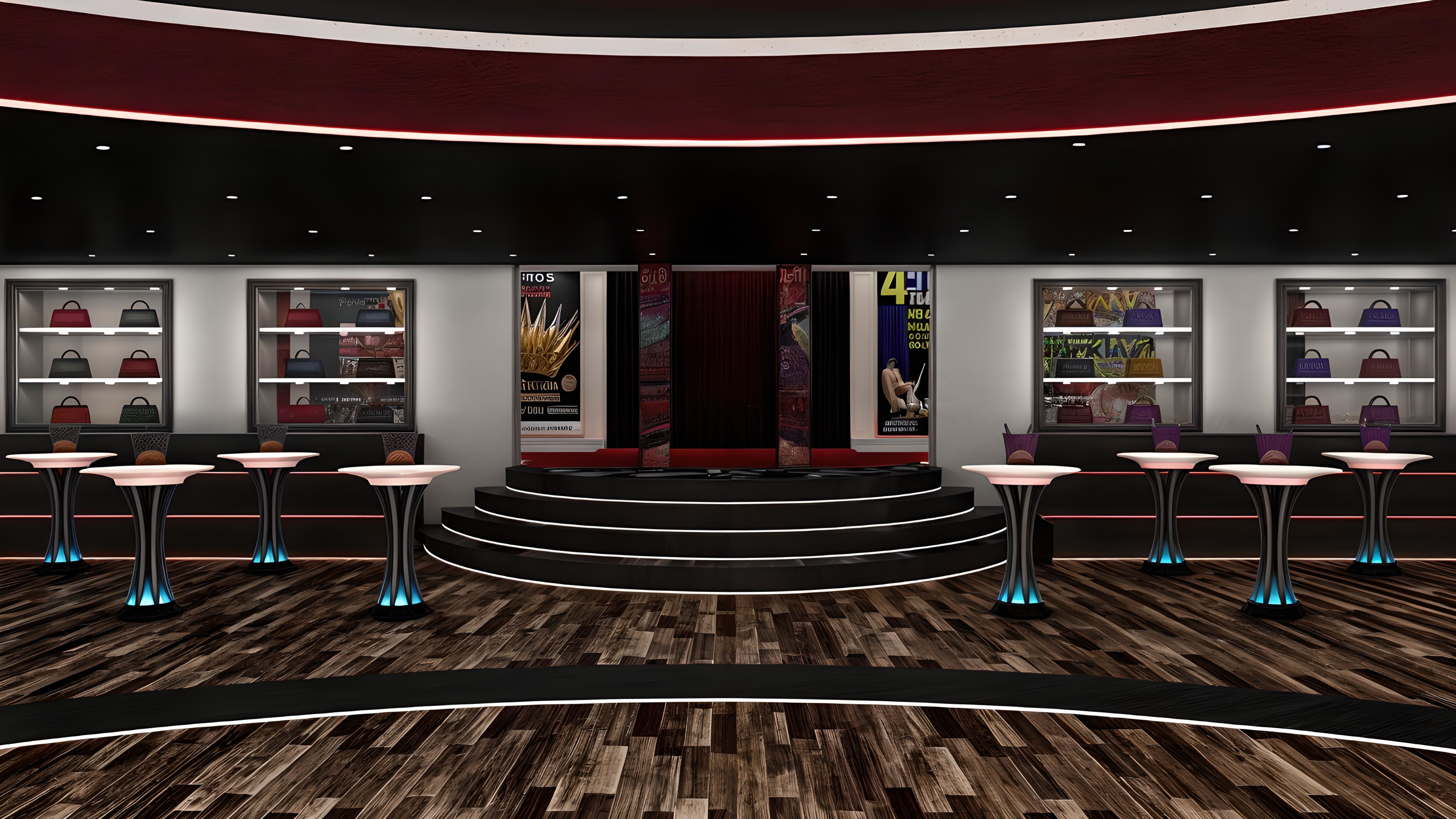 Vibrant and Dynamic Nightclub Design Low-poly 3D model_3