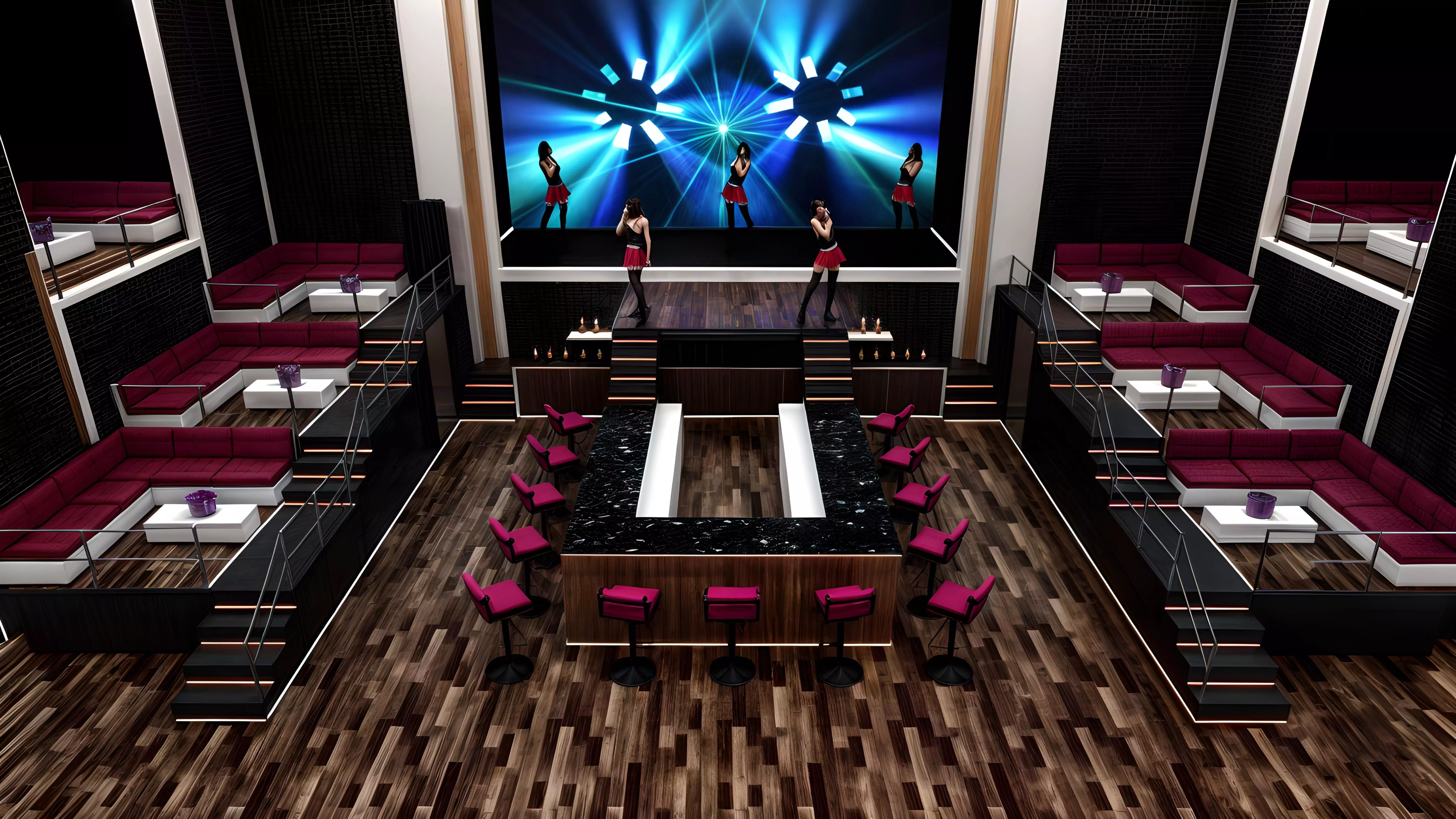 Vibrant and Dynamic Nightclub Design Low-poly 3D model_0