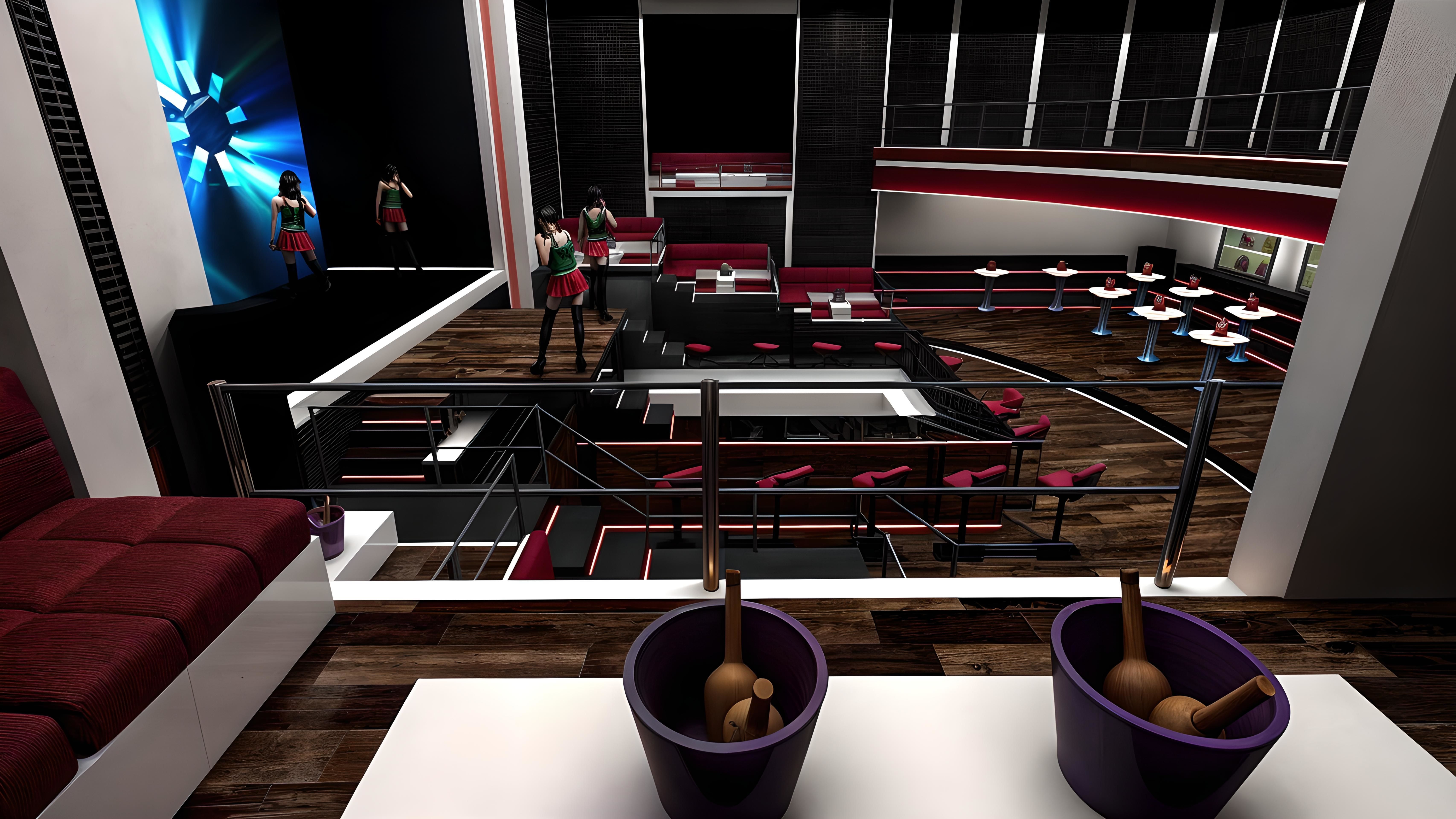 Vibrant and Dynamic Nightclub Design Low-poly 3D model_5
