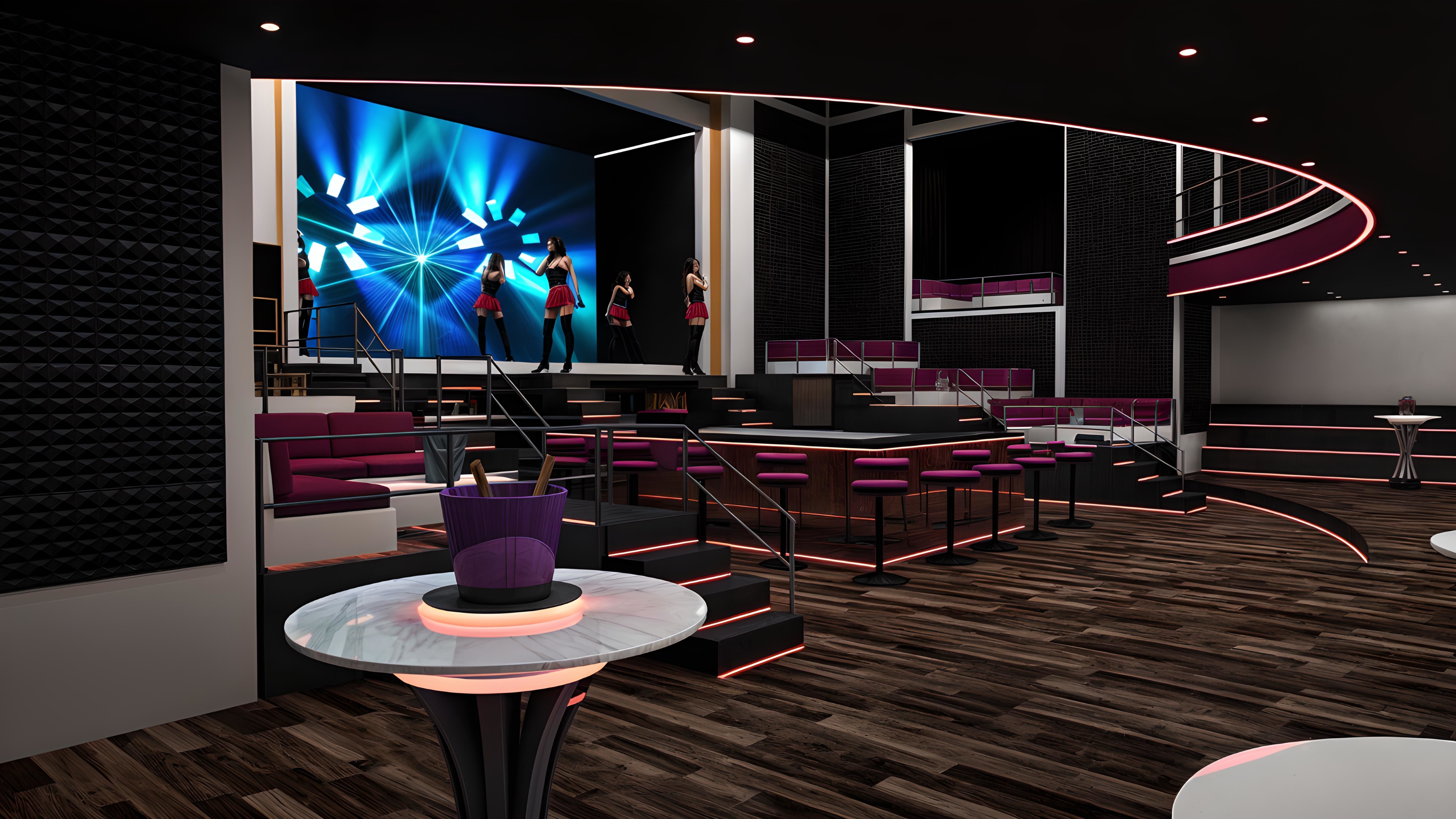 Vibrant and Dynamic Nightclub Design Low-poly 3D model_2