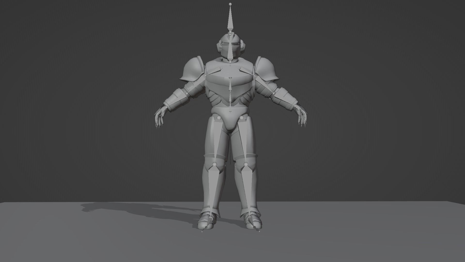 Fantasy Sci-Fi Armoured Character Rigged Blender 3D model_10