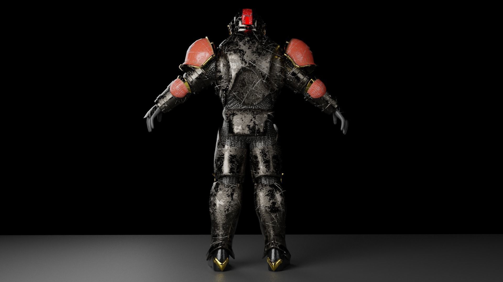 Fantasy Sci-Fi Armoured Character Rigged Blender 3D model_2