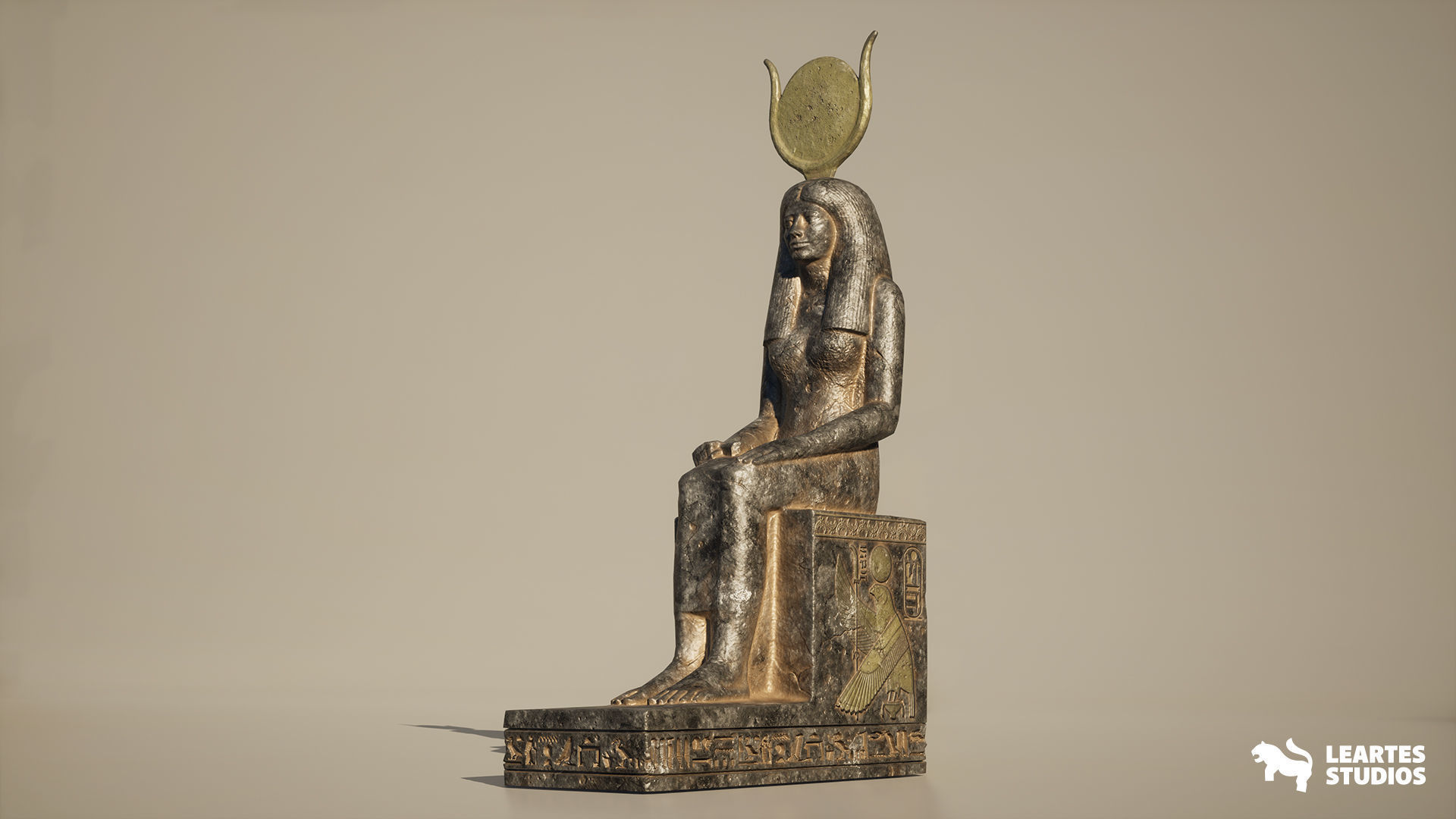 Egyptian Statues Pack Low-poly 3D model_4