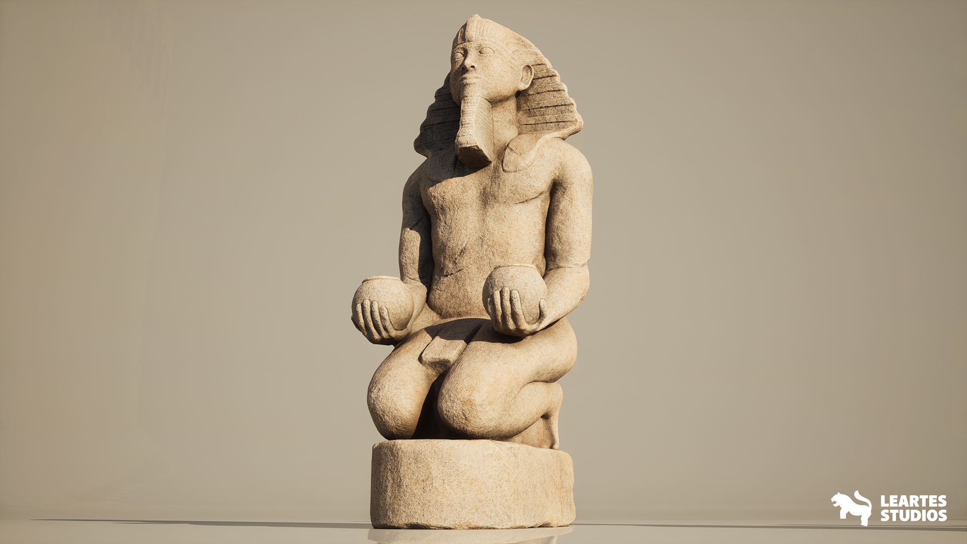 Egyptian Statues Pack Low-poly 3D model_9