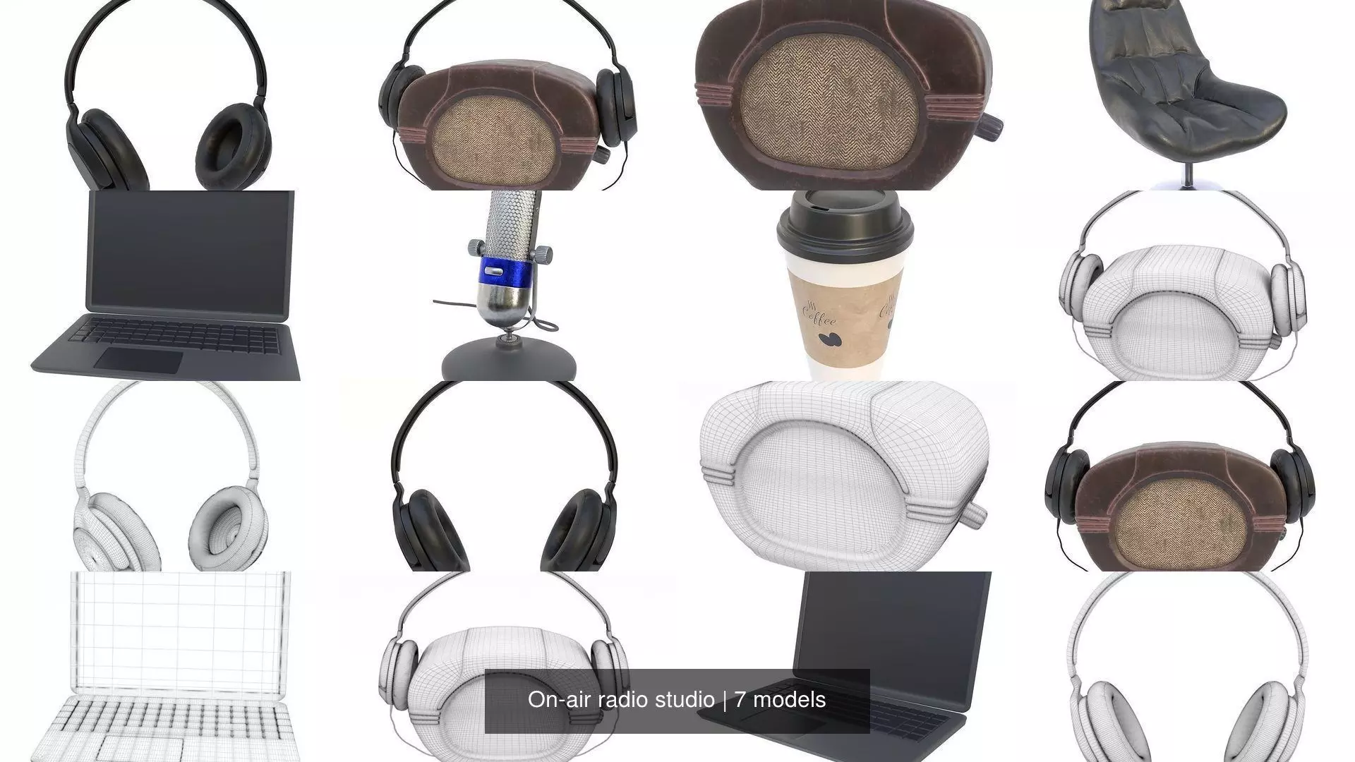 On-air radio studio 3D Model Collection_0