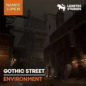 Gothic Street Environment Low-poly 3D model