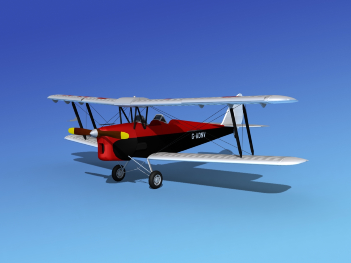 Dehavilland DH82 Tiger Moth V13 3D model_1
