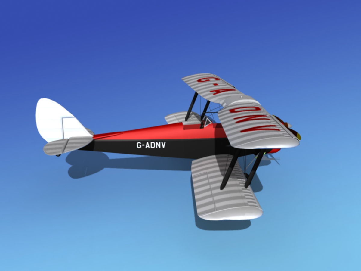 Dehavilland DH82 Tiger Moth V13 3D model_5