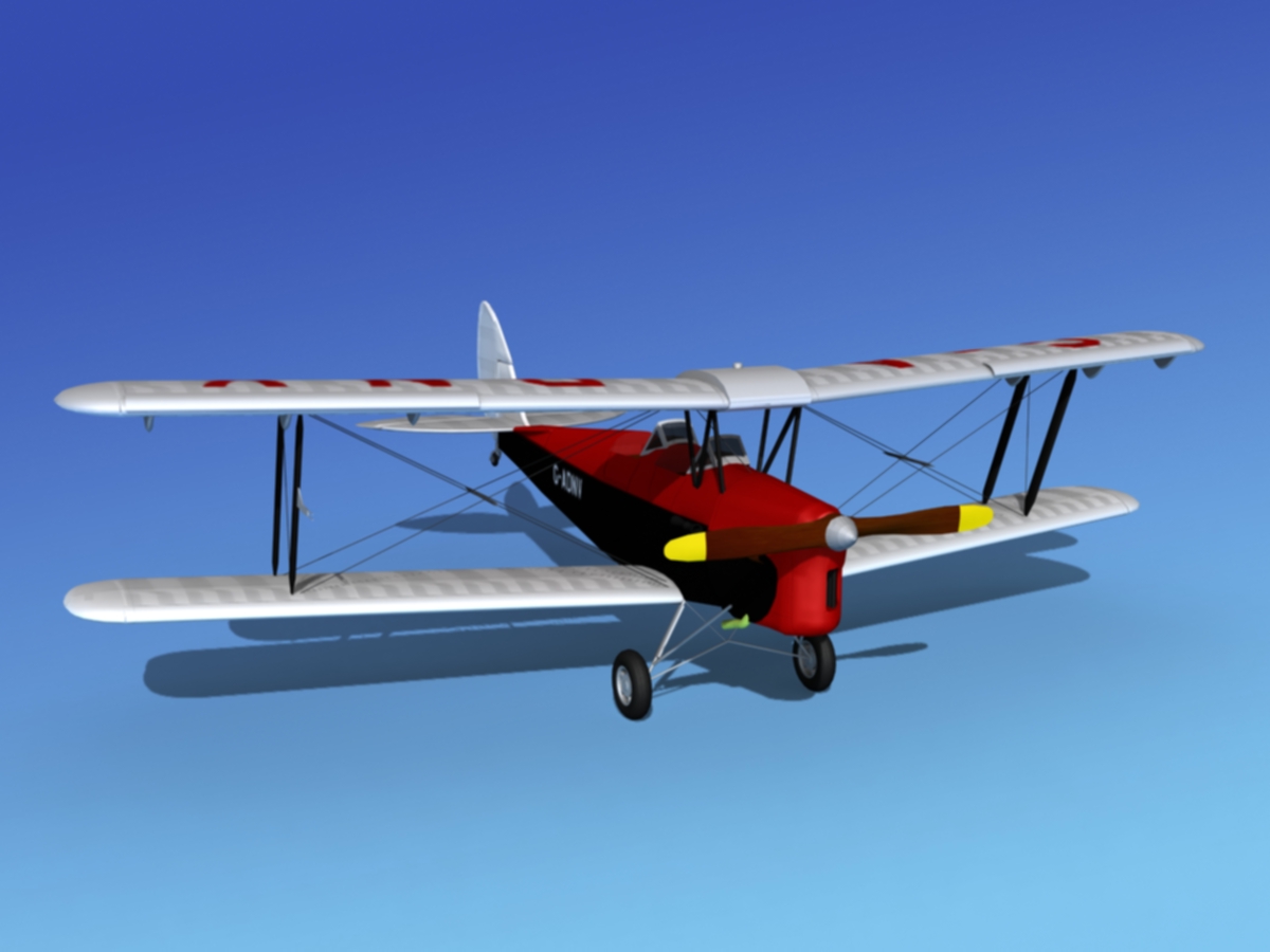 Dehavilland DH82 Tiger Moth V13 3D model_3