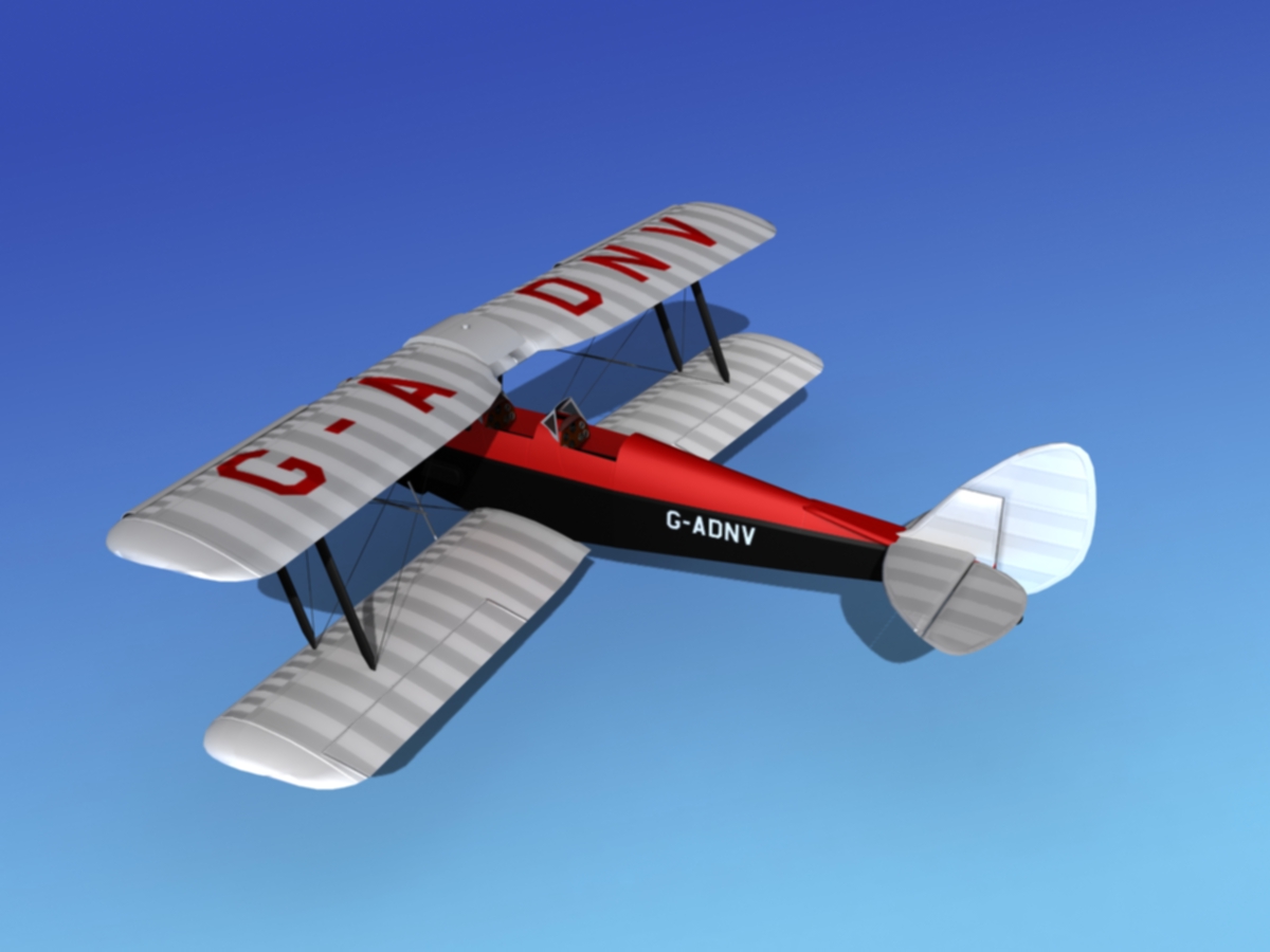 Dehavilland DH82 Tiger Moth V13 3D model_10