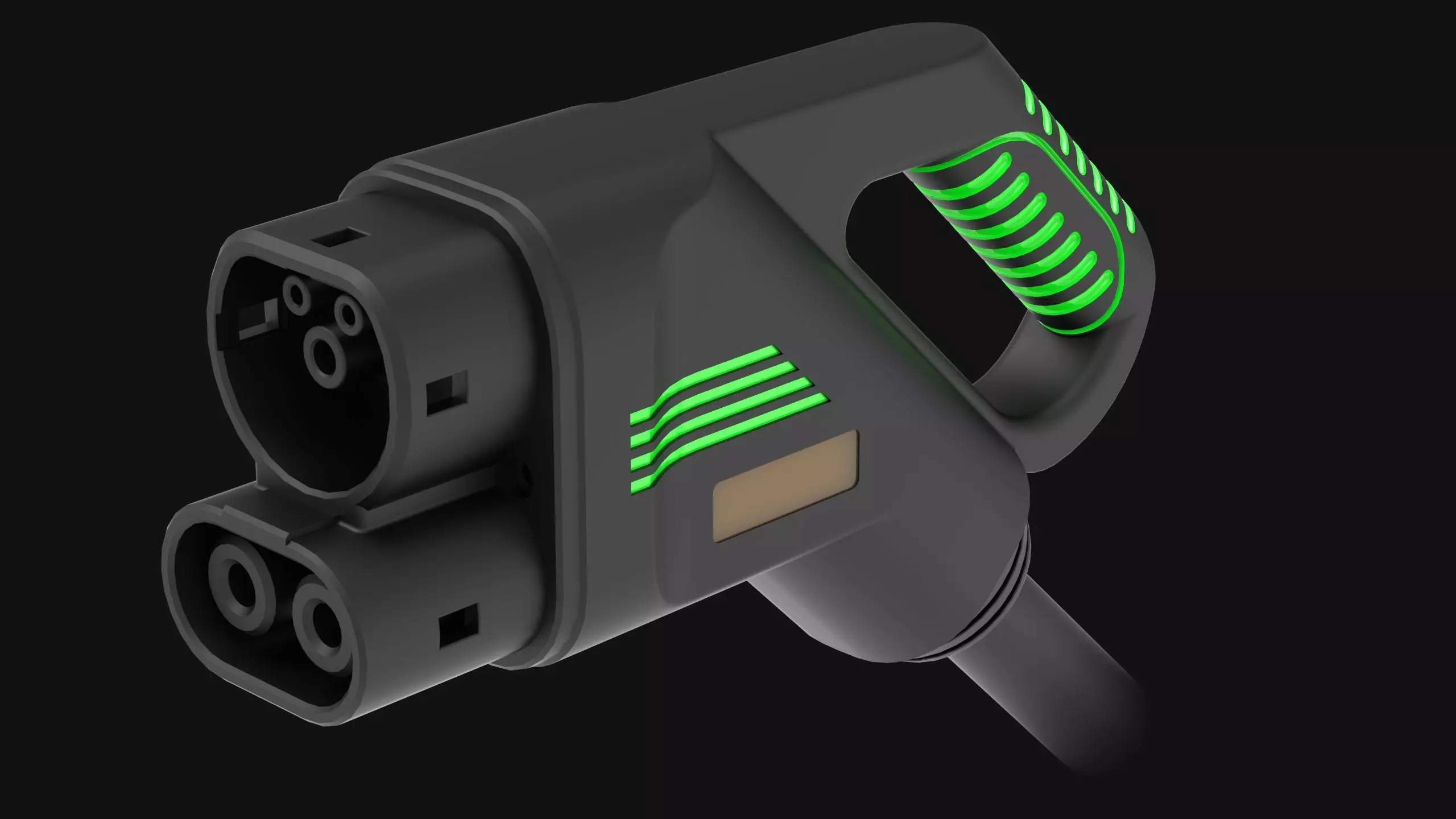 EV Charging plug- electric vehicle charging plug - CCS2 3D model