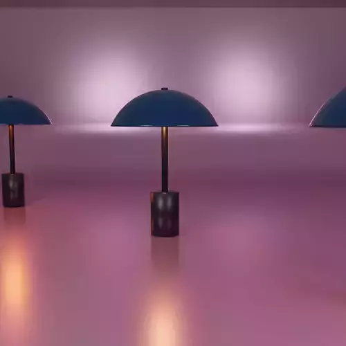 Side Table Modern Blue Lamp