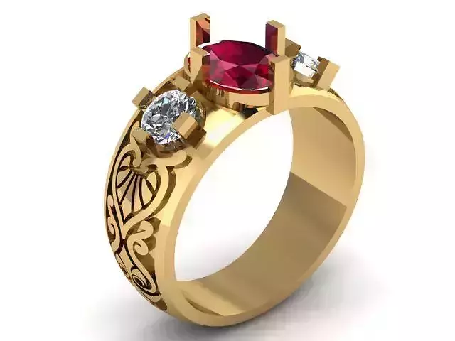 Luxury Hip Hop Ring For men 3d Printable Model  3D print model