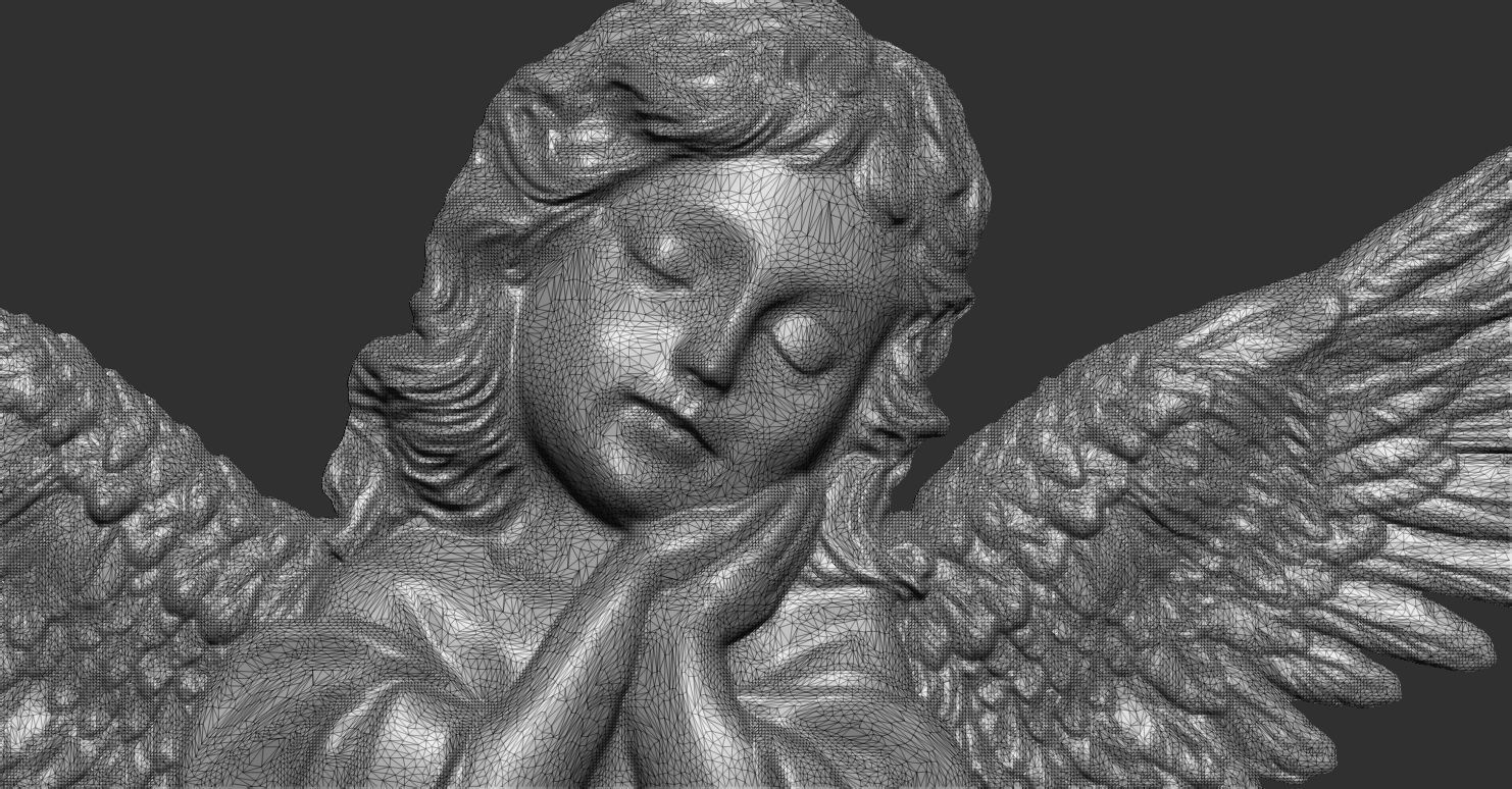 3D CNC carved relief model of Kneeling Angel of Mercy 3D print model_19
