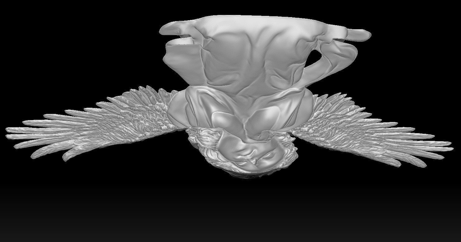 3D CNC carved relief model of Kneeling Angel of Mercy 3D print model_23