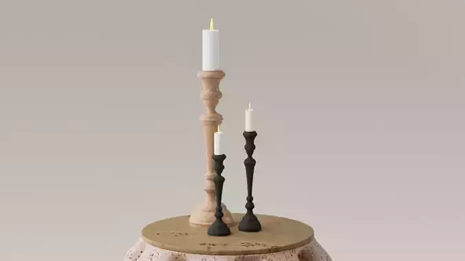 SET PORTA VELAS - CANDELABROS 3D print model