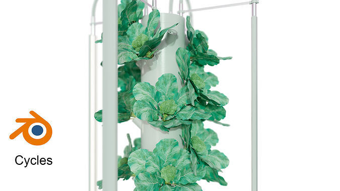 Hydroponics 3D model 2